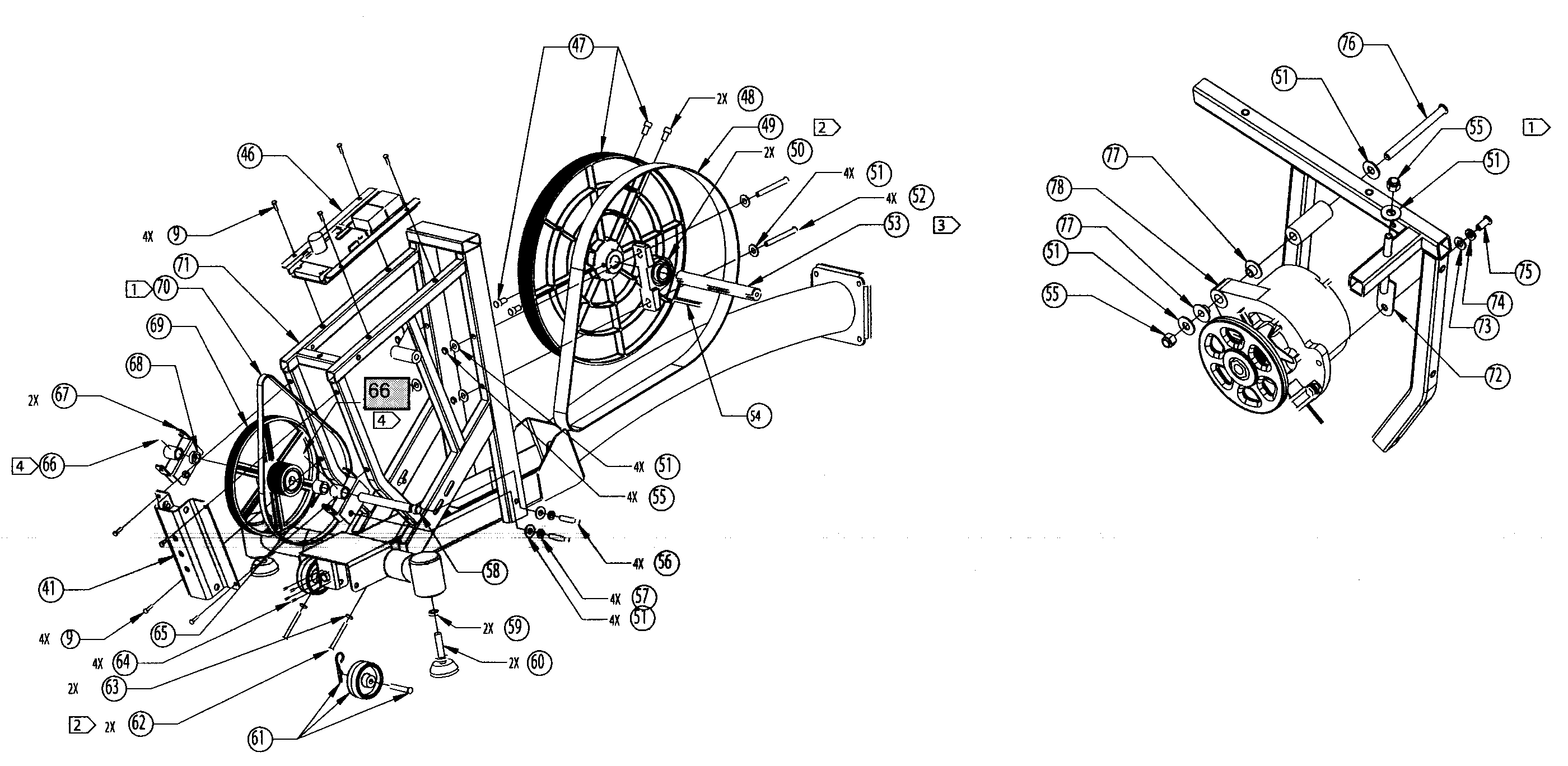Nautilus E9.16 belt assy diagram