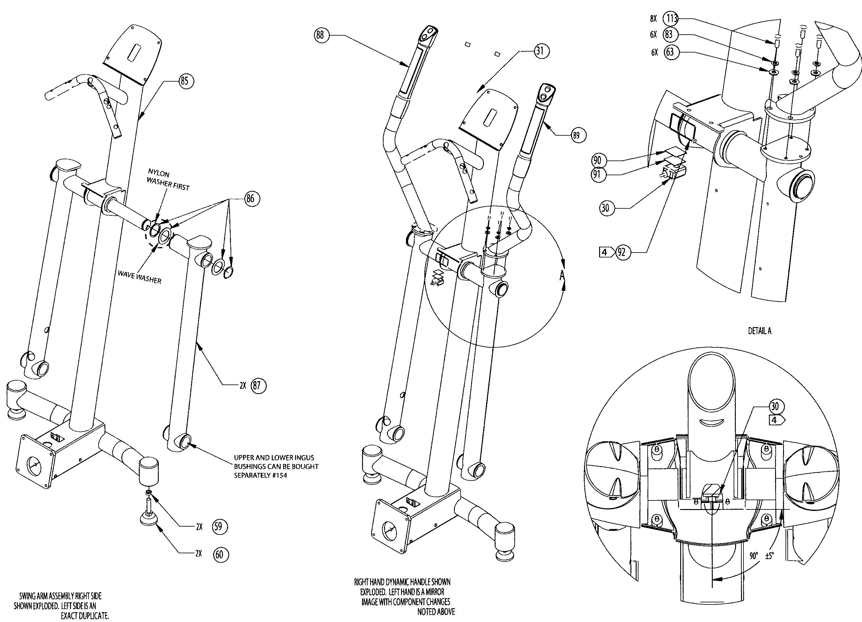 Nautilus E9.16 handrail assy diagram