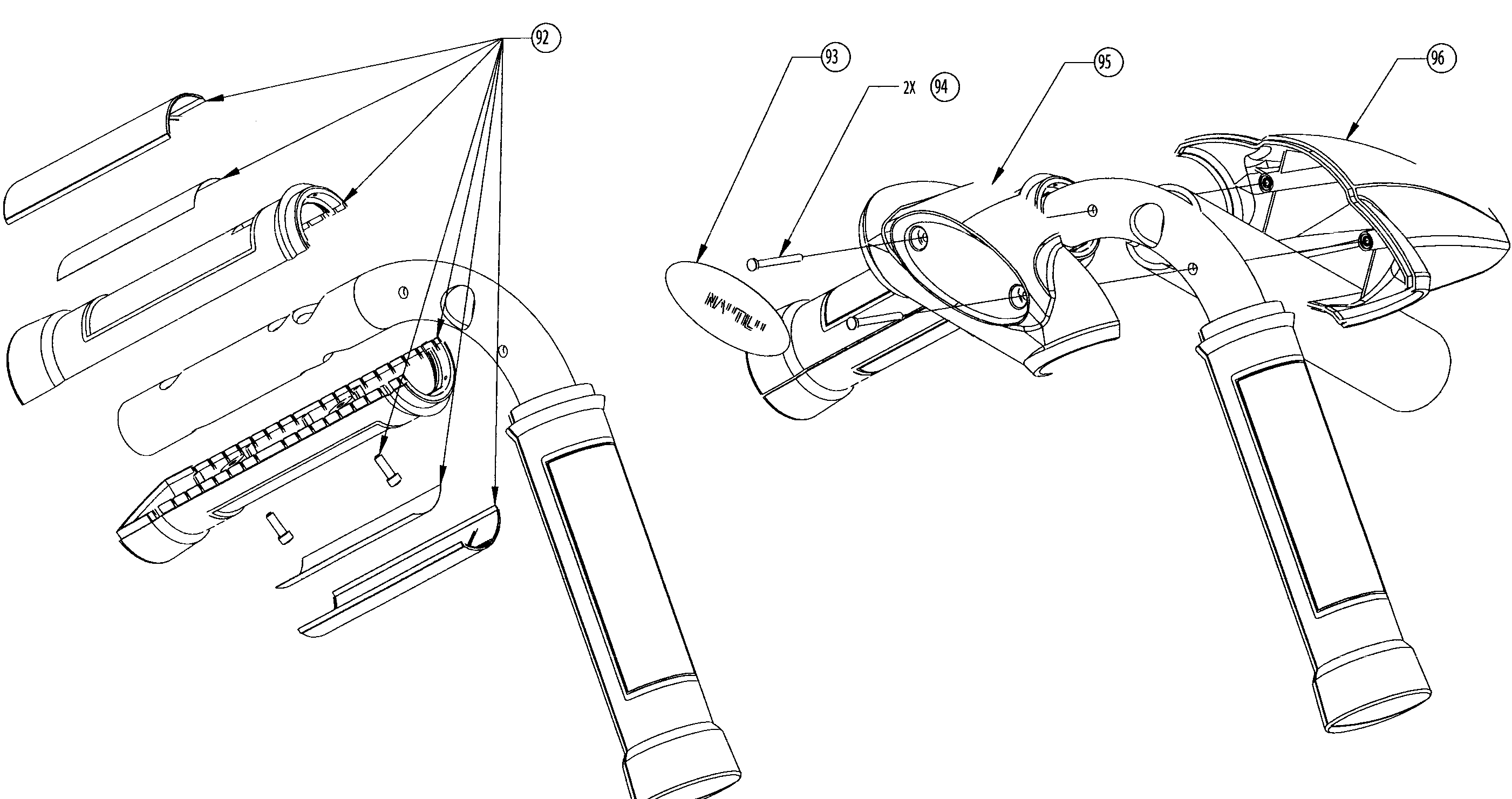Nautilus E9.16 handle assy diagram