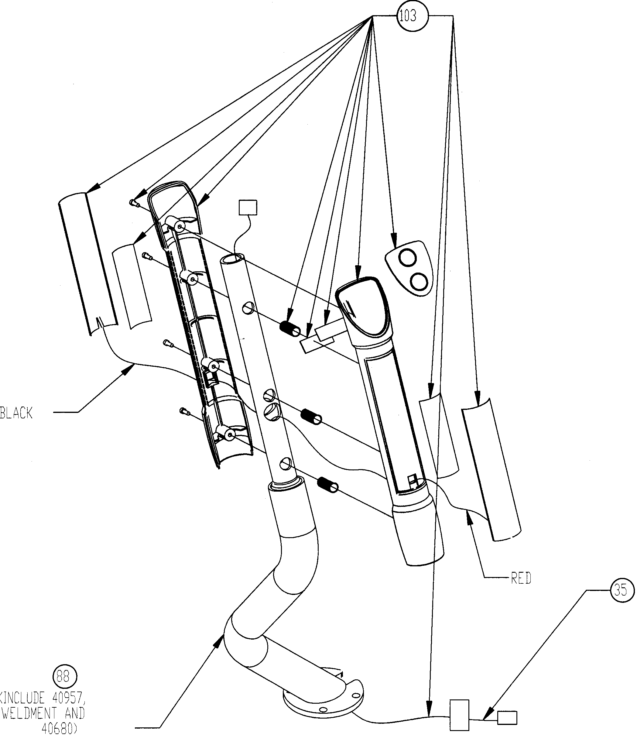 Nautilus E9.16 l handle assy diagram