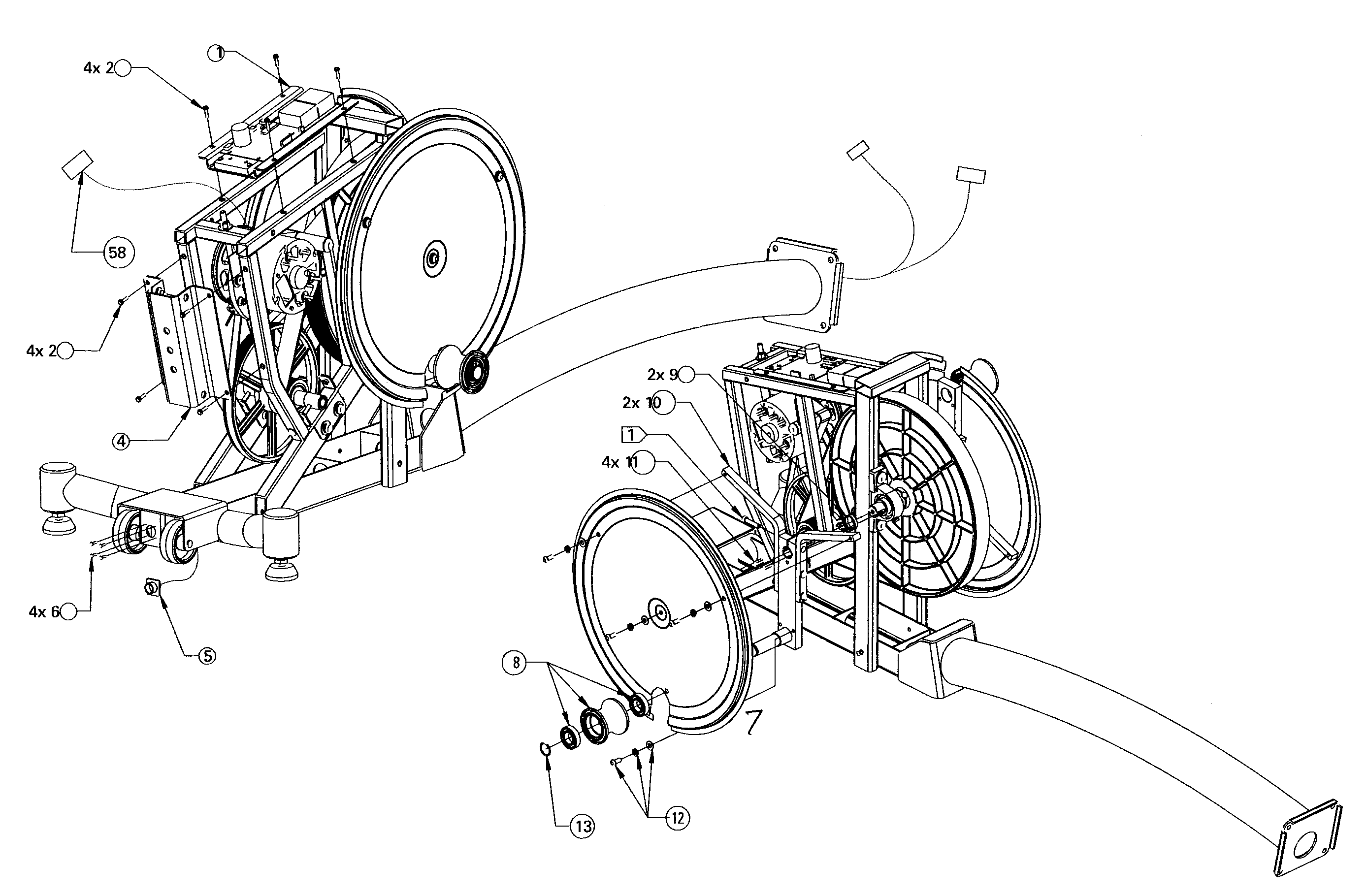 Nautilus EV9.16 crank assy diagram