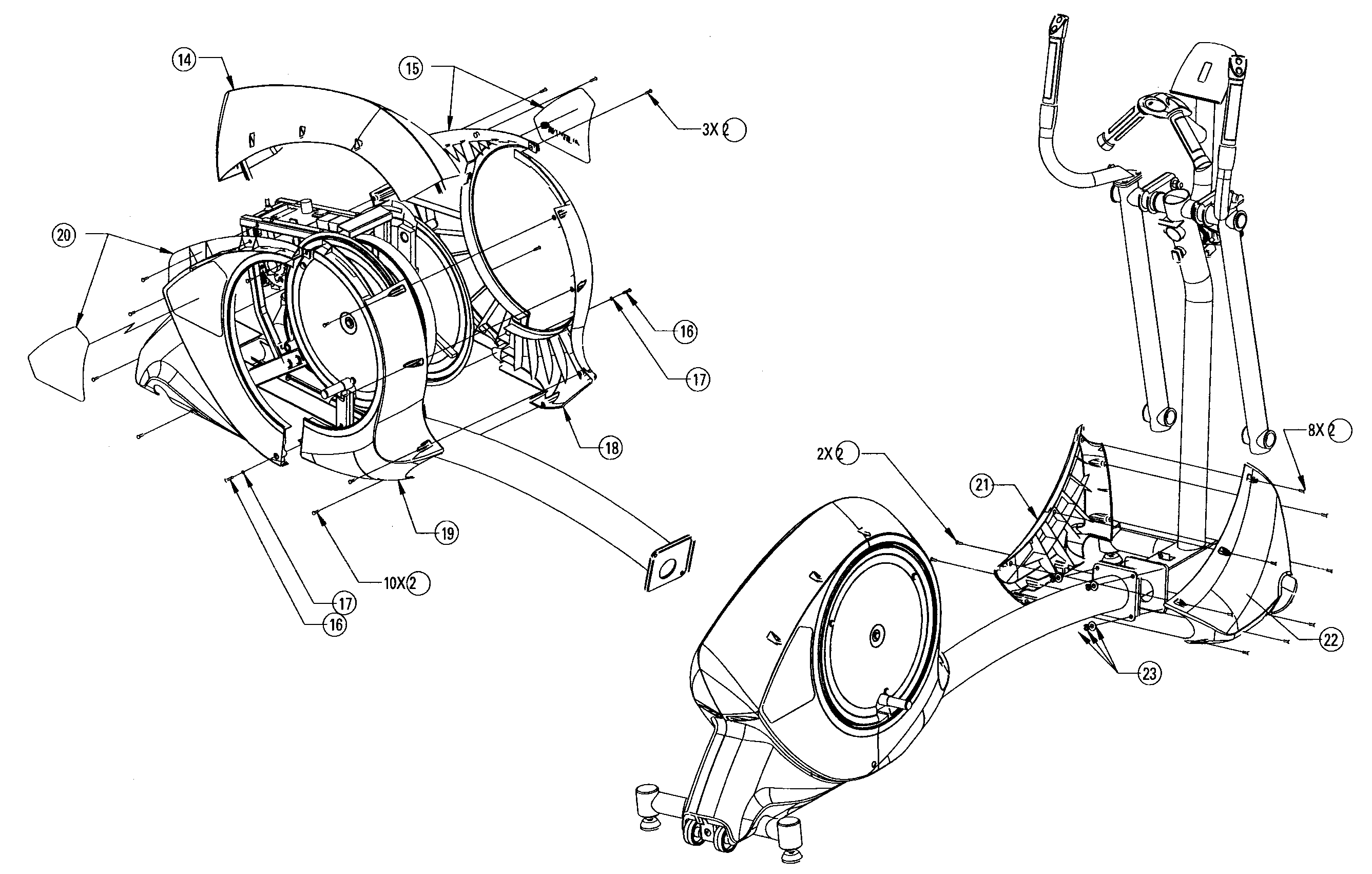 Nautilus EV9.16 covers 1 assy diagram