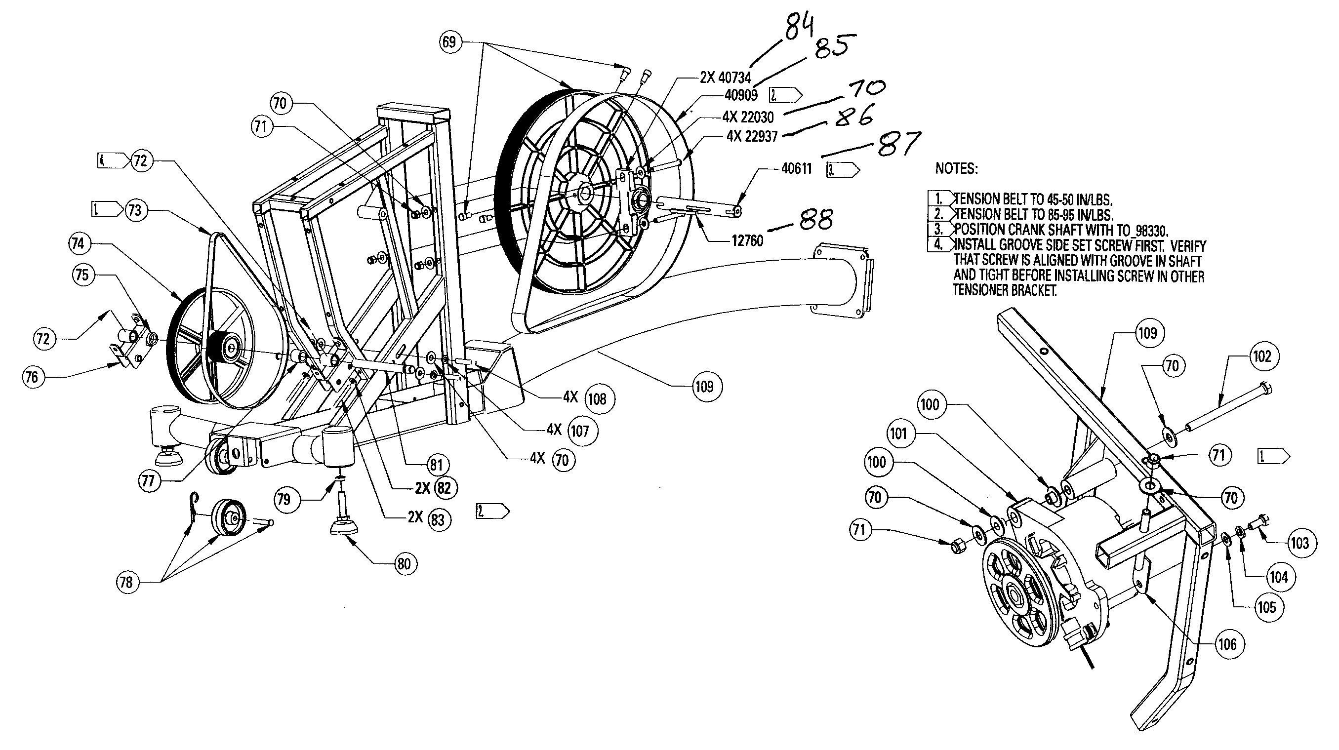 Nautilus EV9.16 belt assy diagram