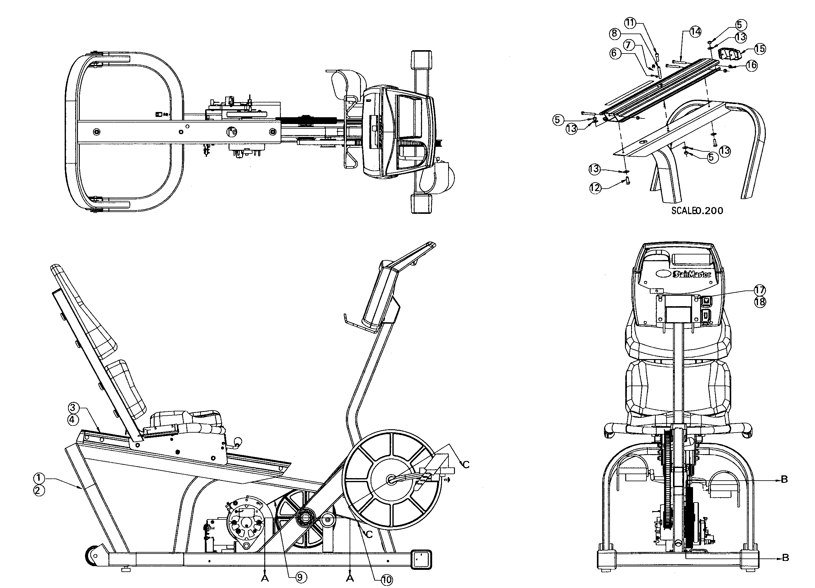 StairMaster 3800RC belt assy diagram