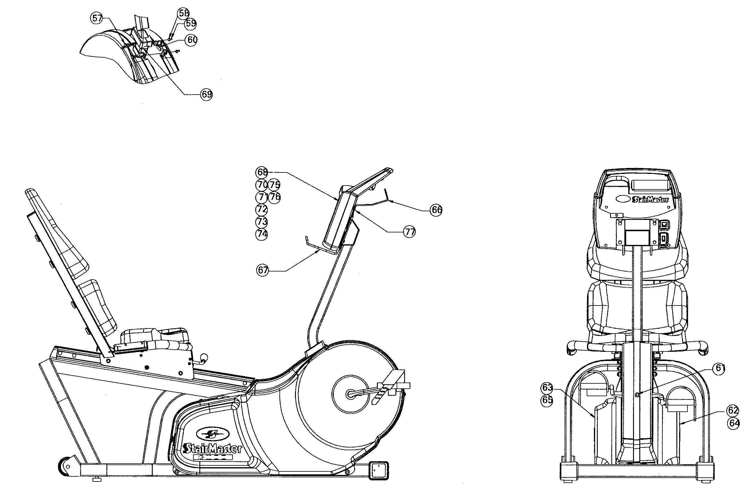 StairMaster 3800RC console assy diagram