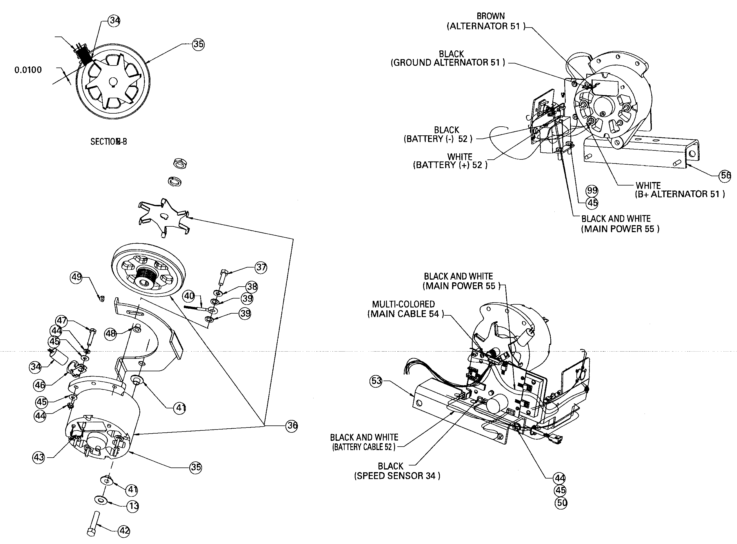 StairMaster 3800RC motor assy diagram