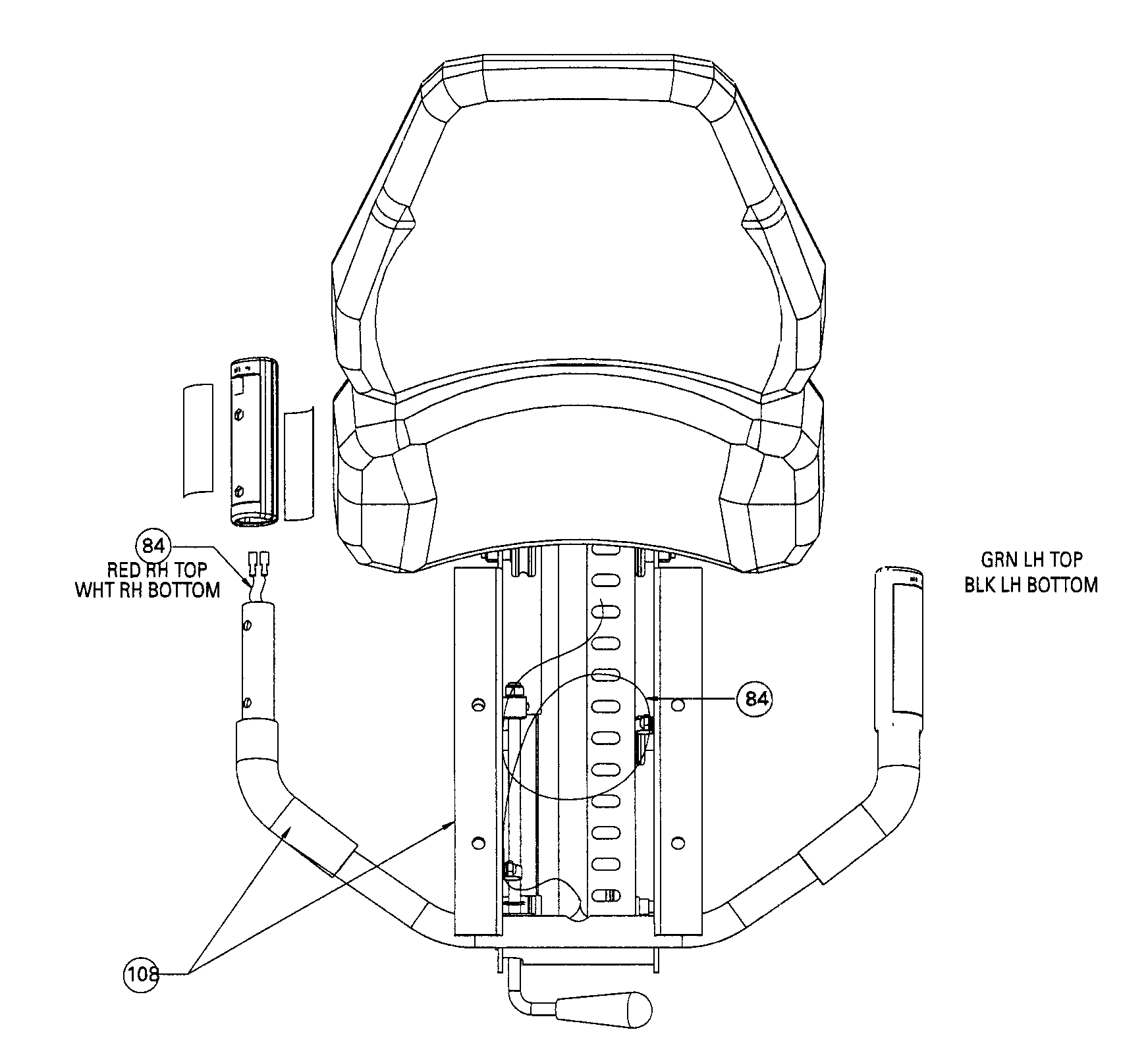 StairMaster 3800RC arm assy diagram