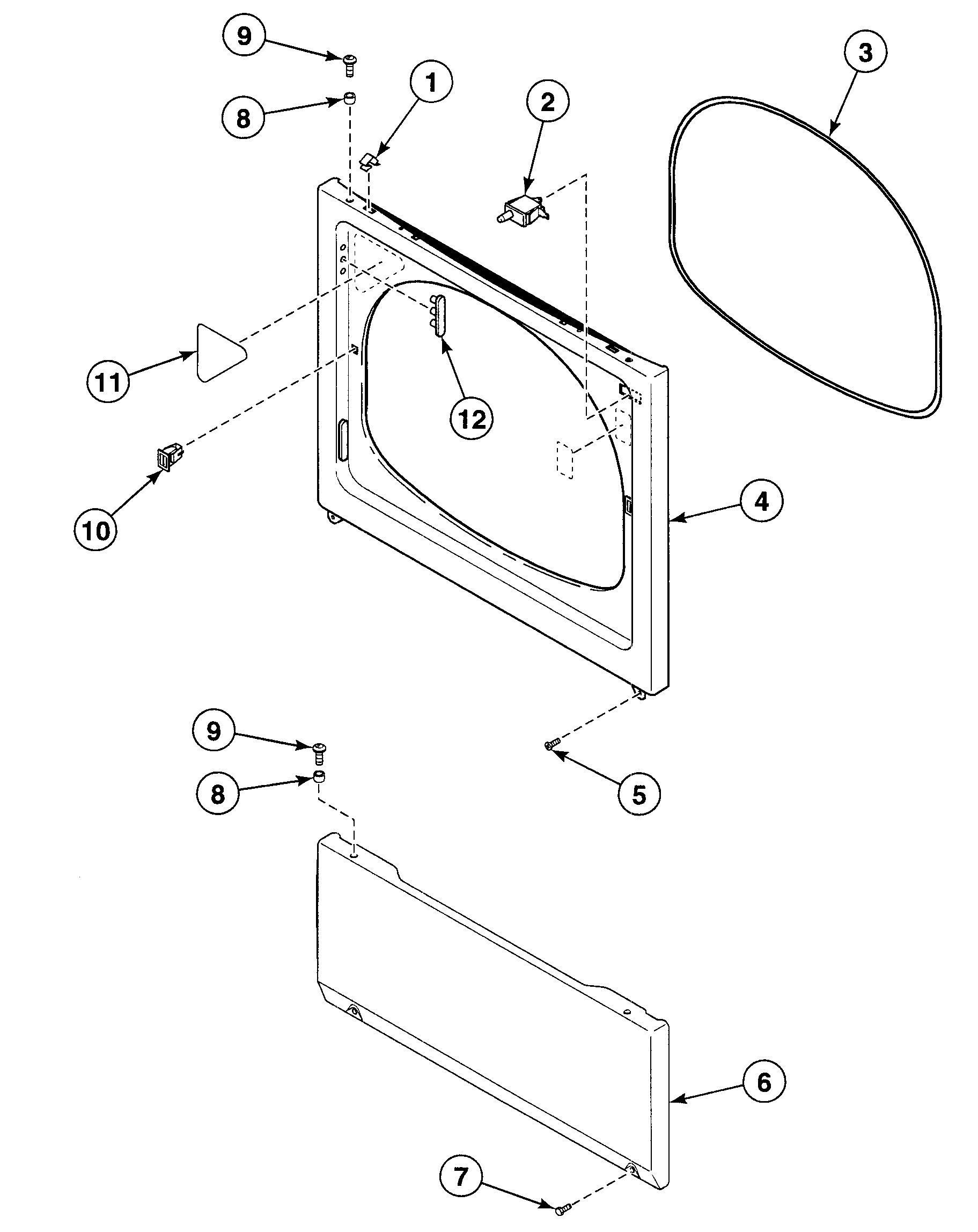 Speed Queen SDE807WF1500 front panel diagram