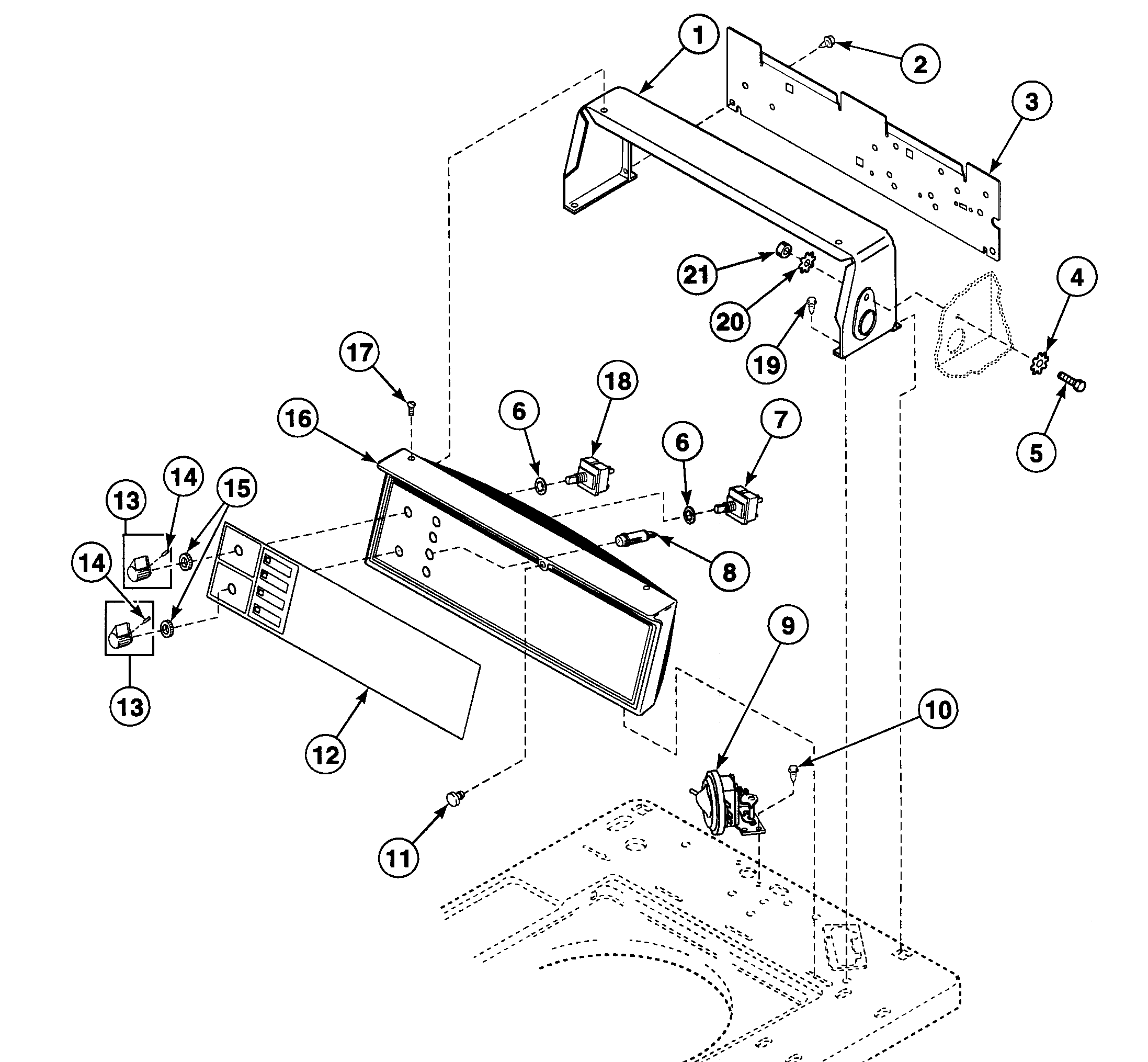 Speed Queen SWT020QM control assy diagram