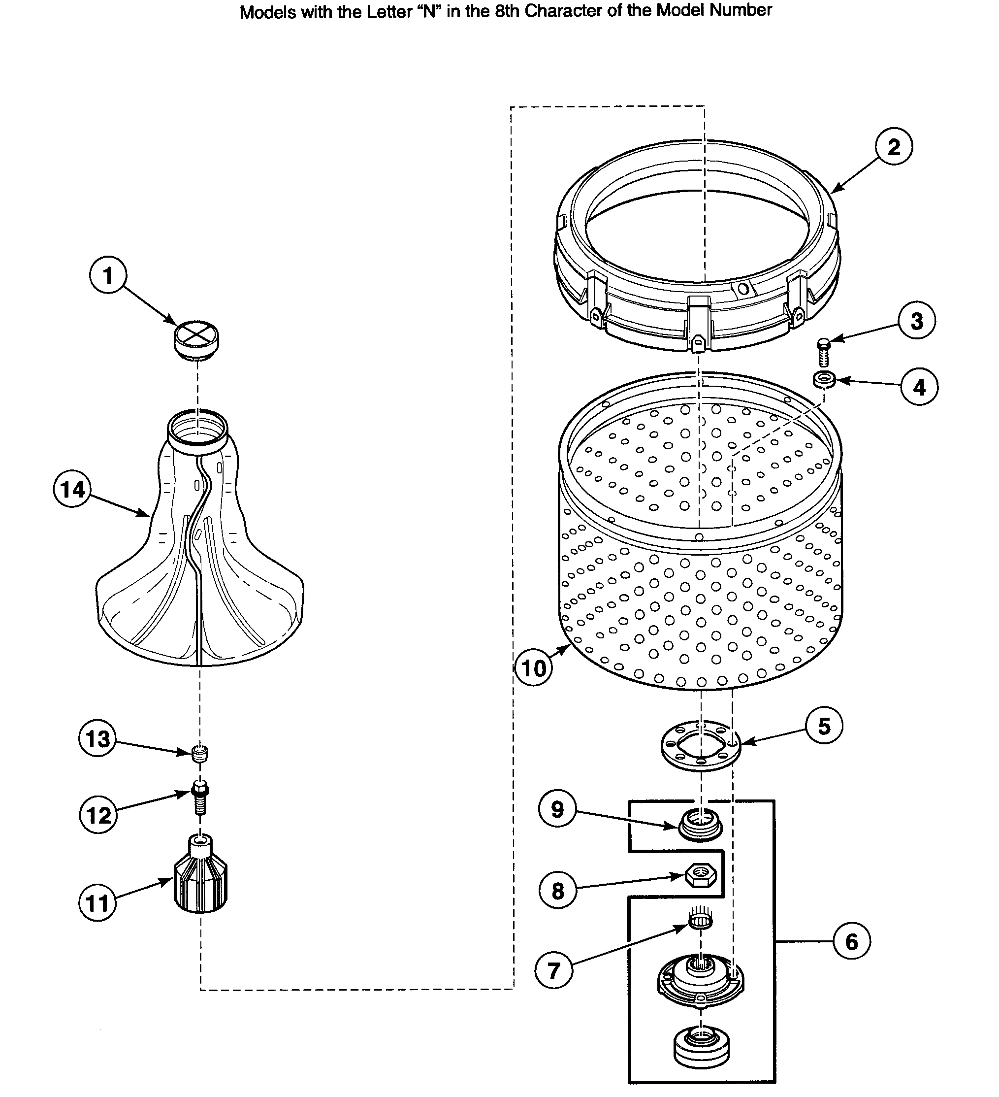Speed Queen SWT020QM hub assy 1 diagram