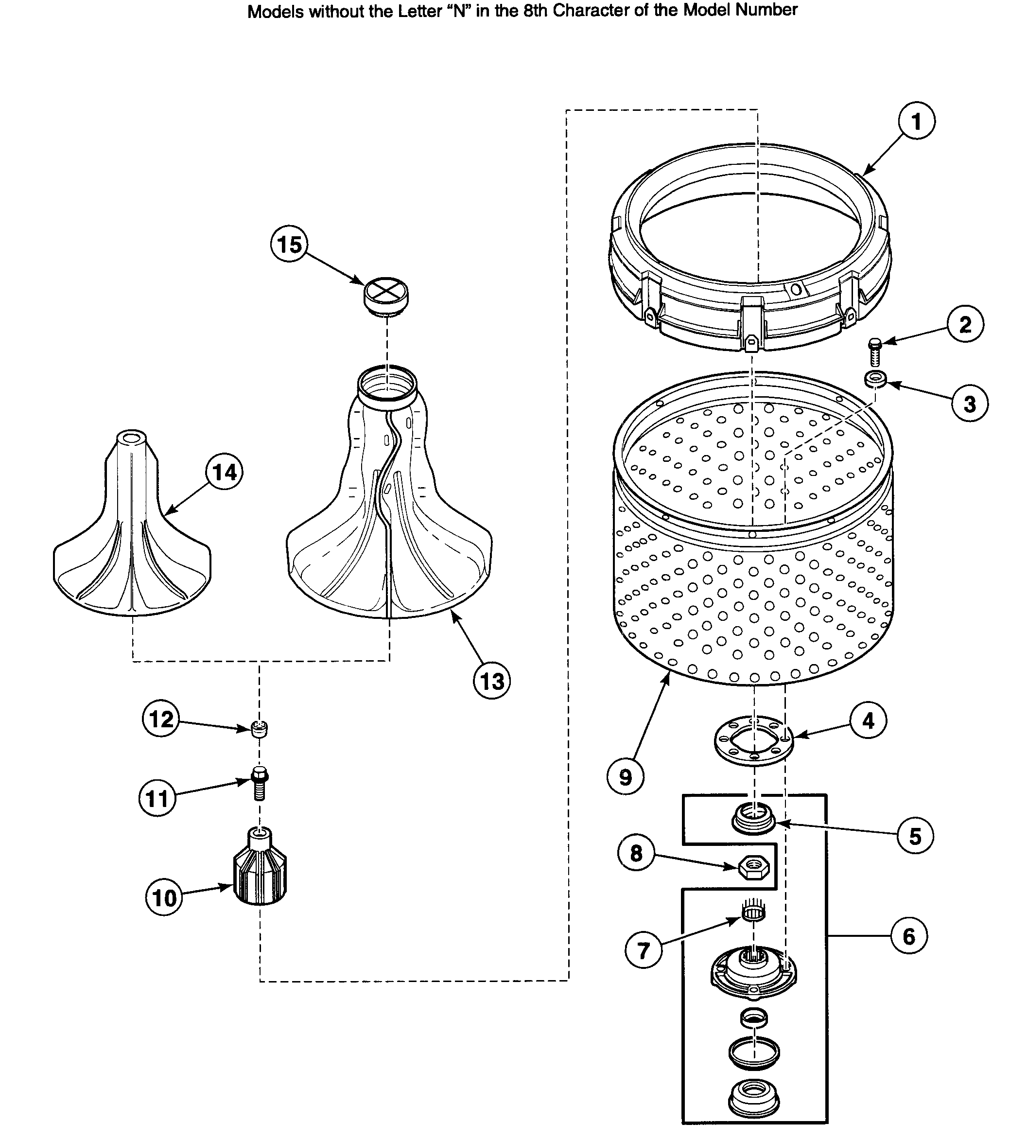Speed Queen SWT020QM hub assy 2 diagram