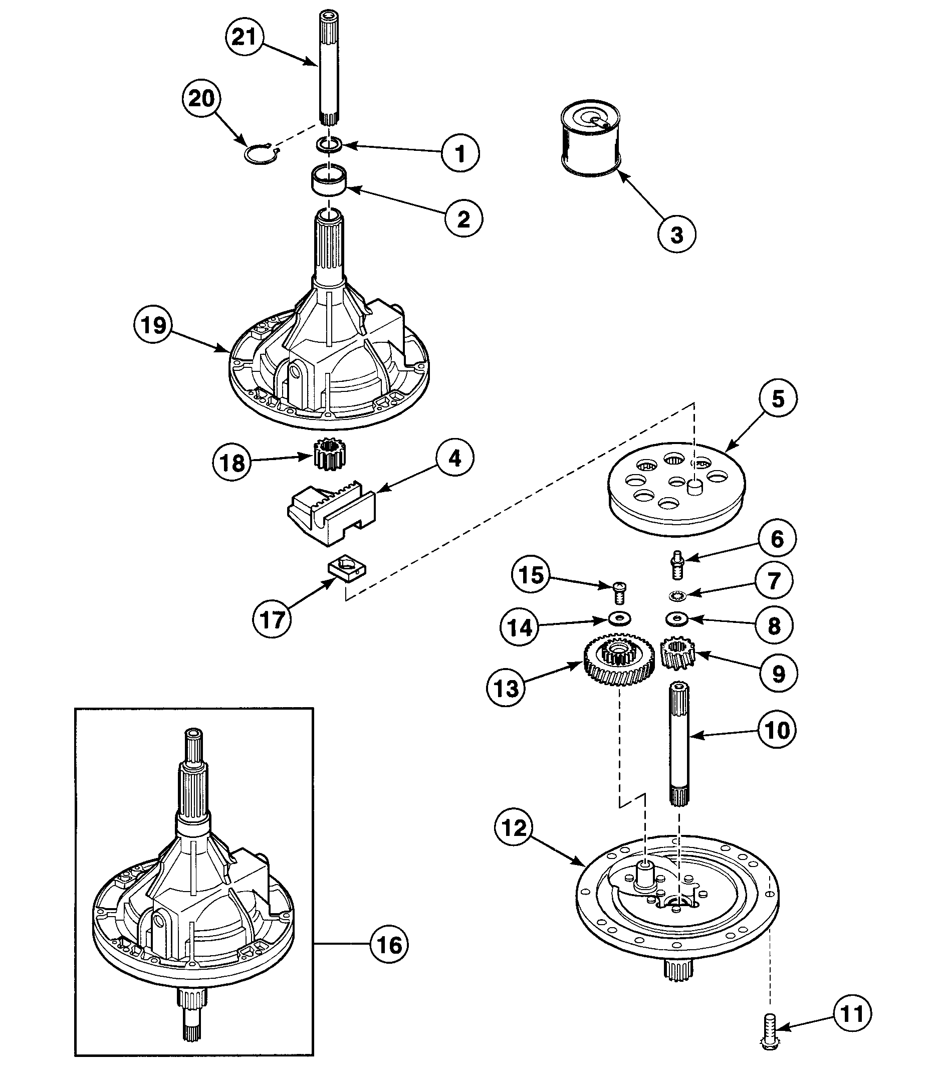 Speed Queen SWT020QM transmission diagram