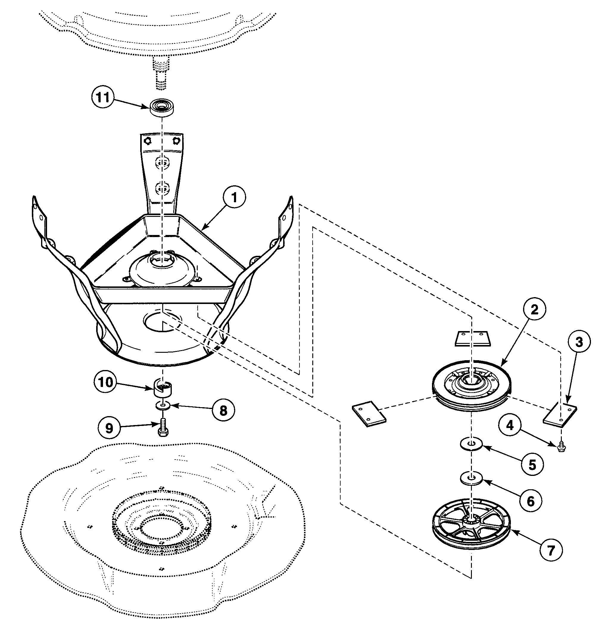 Speed Queen SWT020QM brake assy diagram