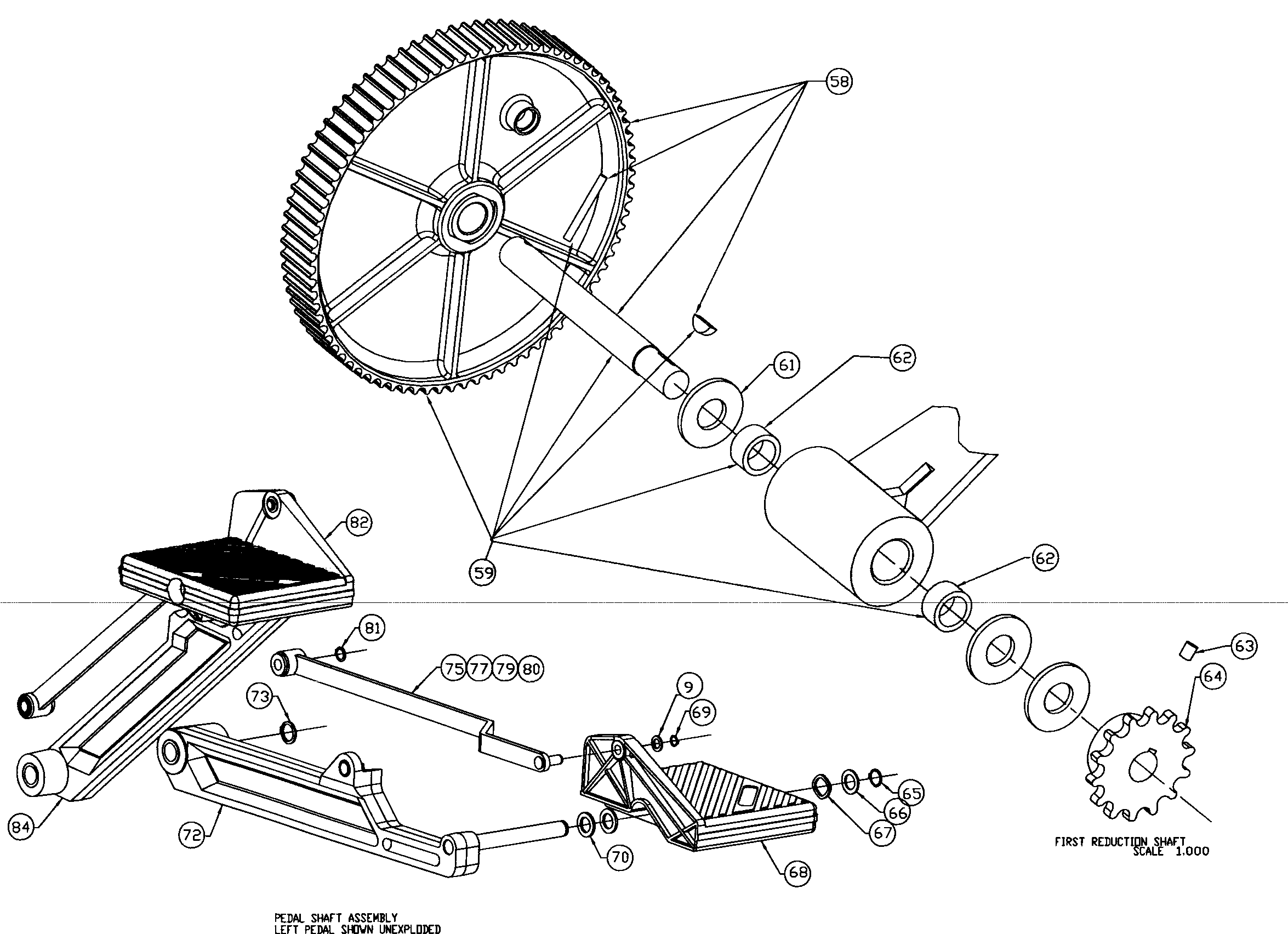 StairMaster 4400PT pedals assy diagram