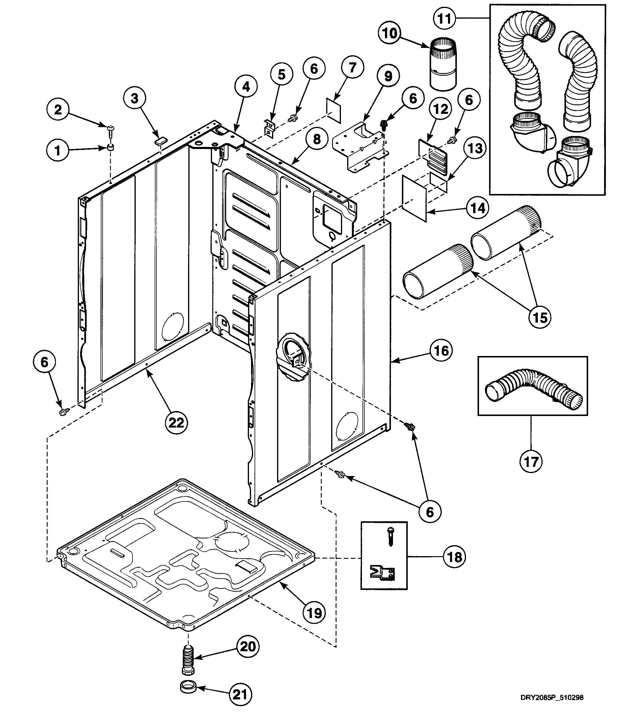 Speed Queen SDE107QF99L6 cabinet assy diagram