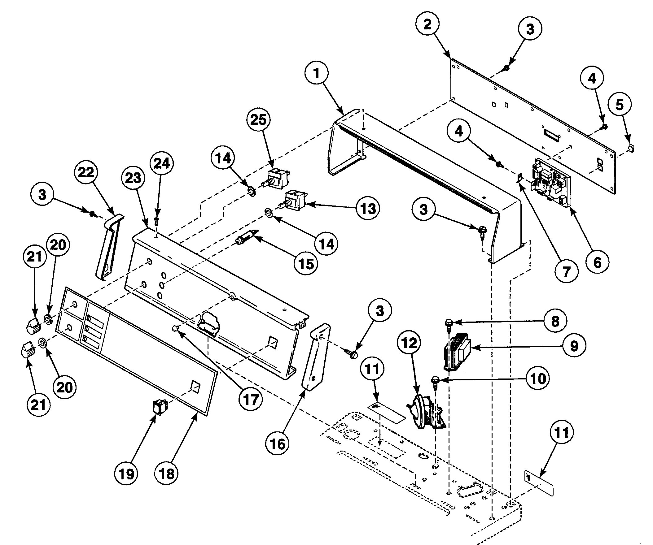 Speed Queen SWT820LN control panel diagram