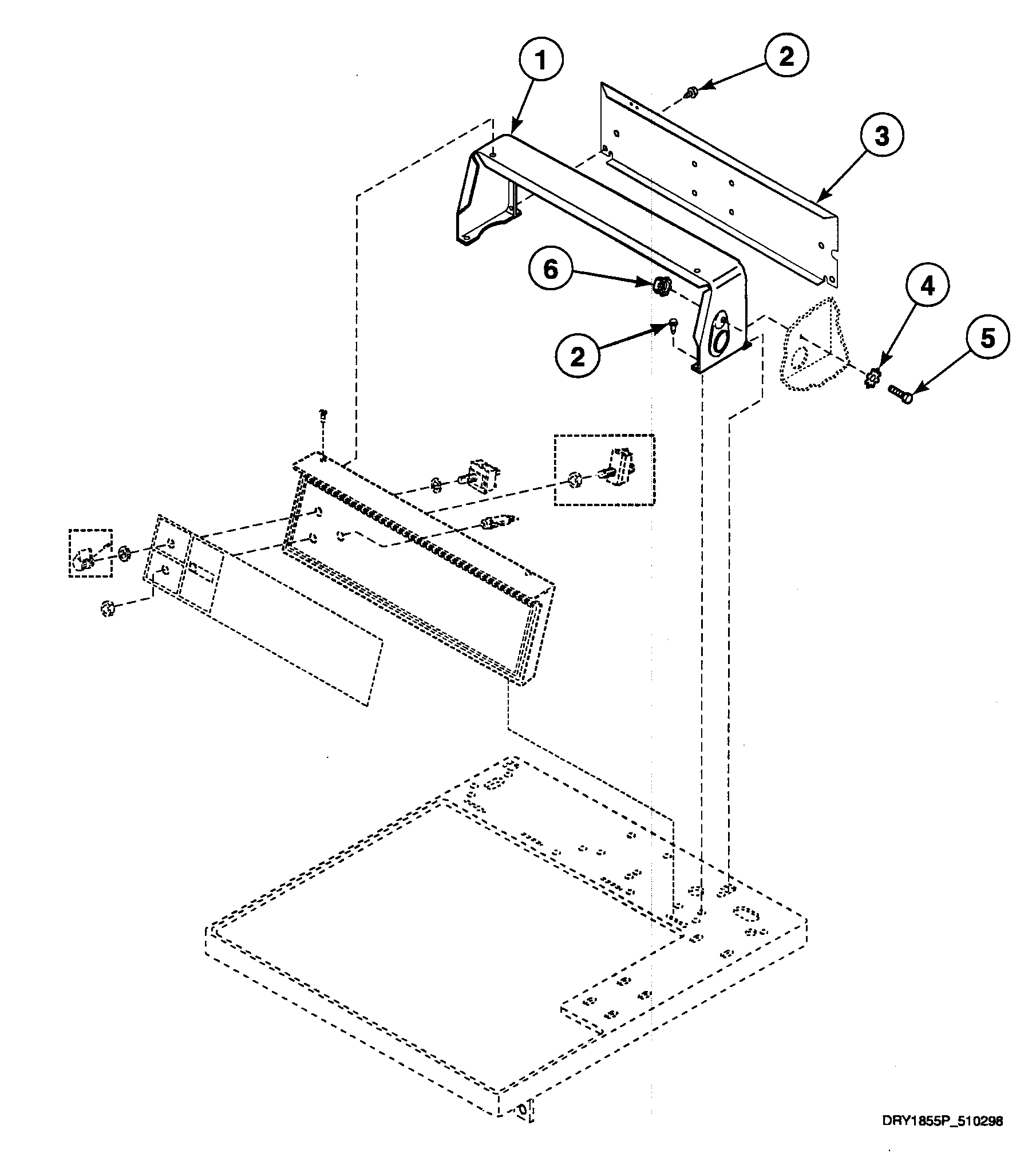Speed Queen SDE307LF control hood diagram
