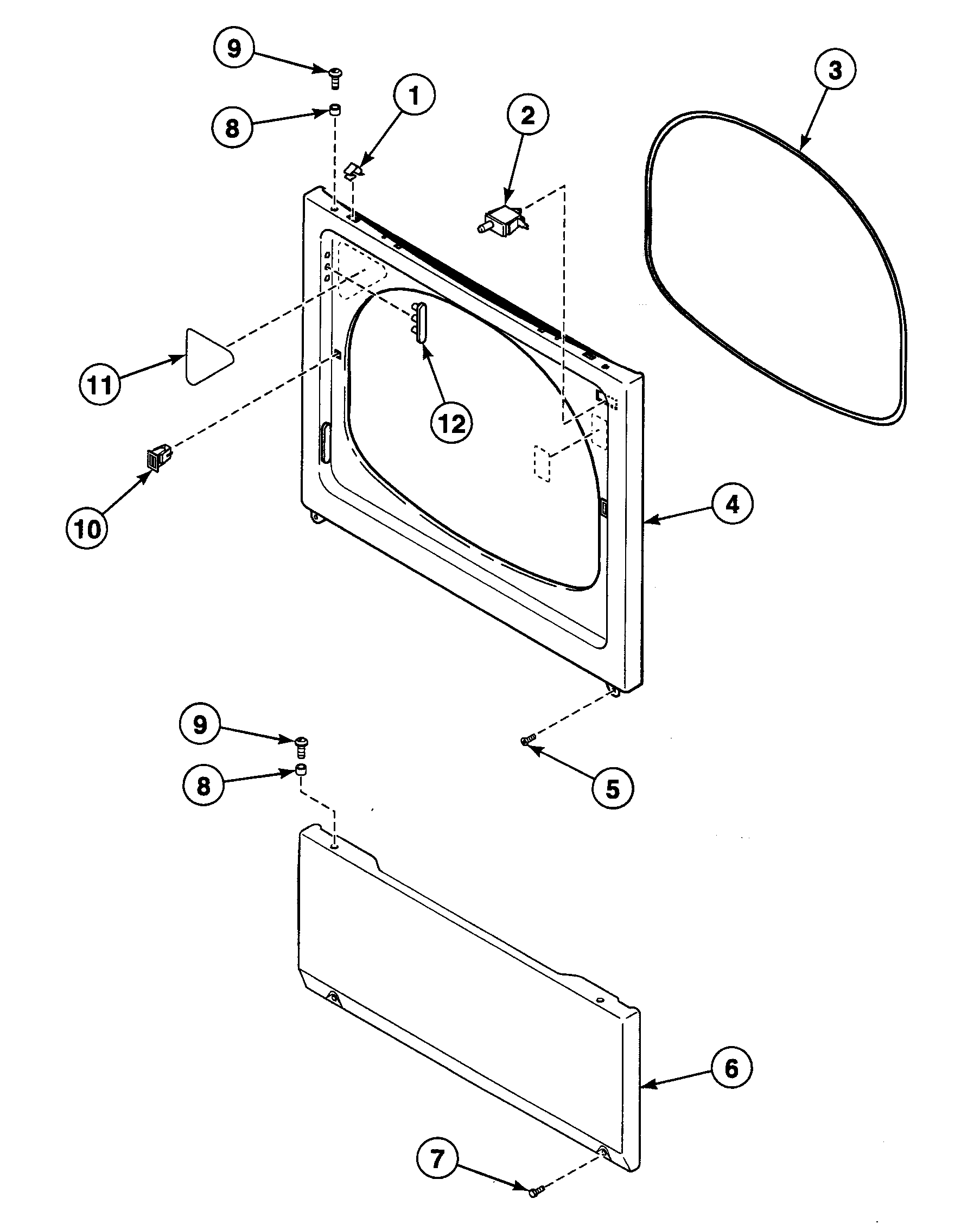 Speed Queen SDE307QF1500 front panel diagram