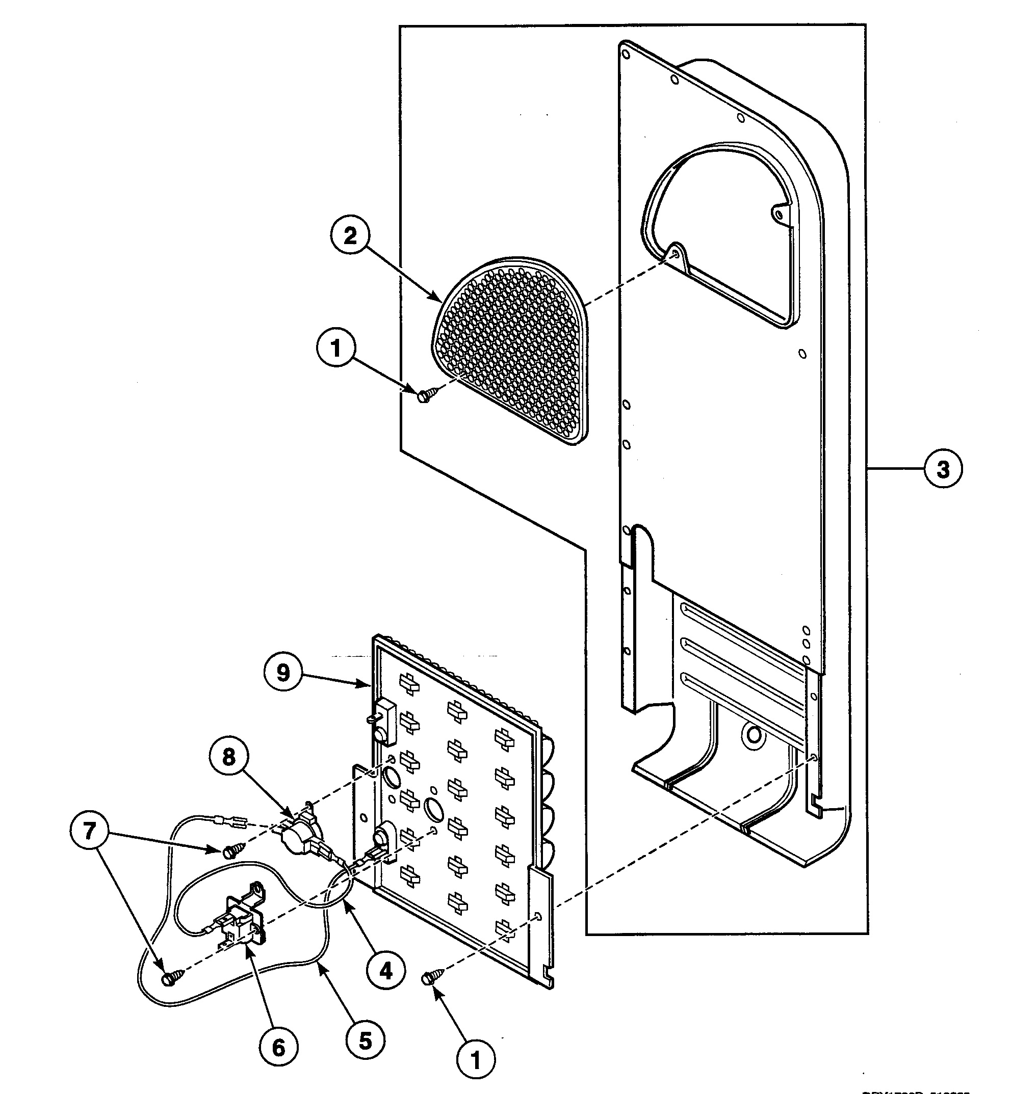 Speed Queen SDE307QF1500 heater assy diagram