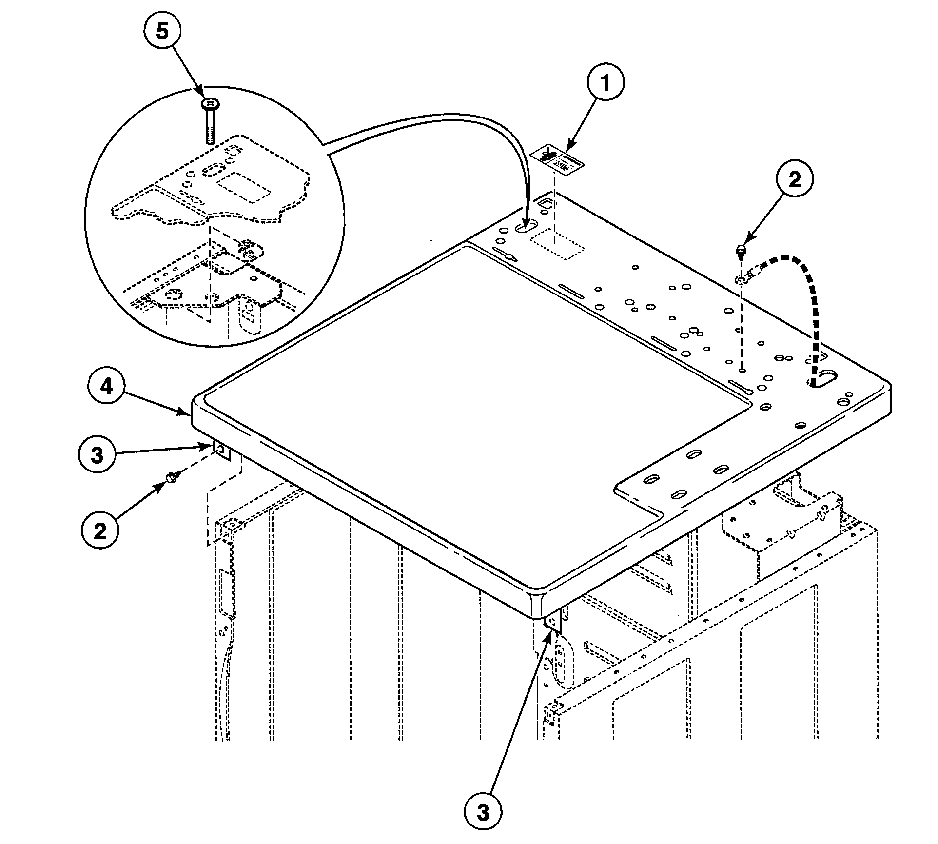 Speed Queen SDEC07QJ cabinet top diagram