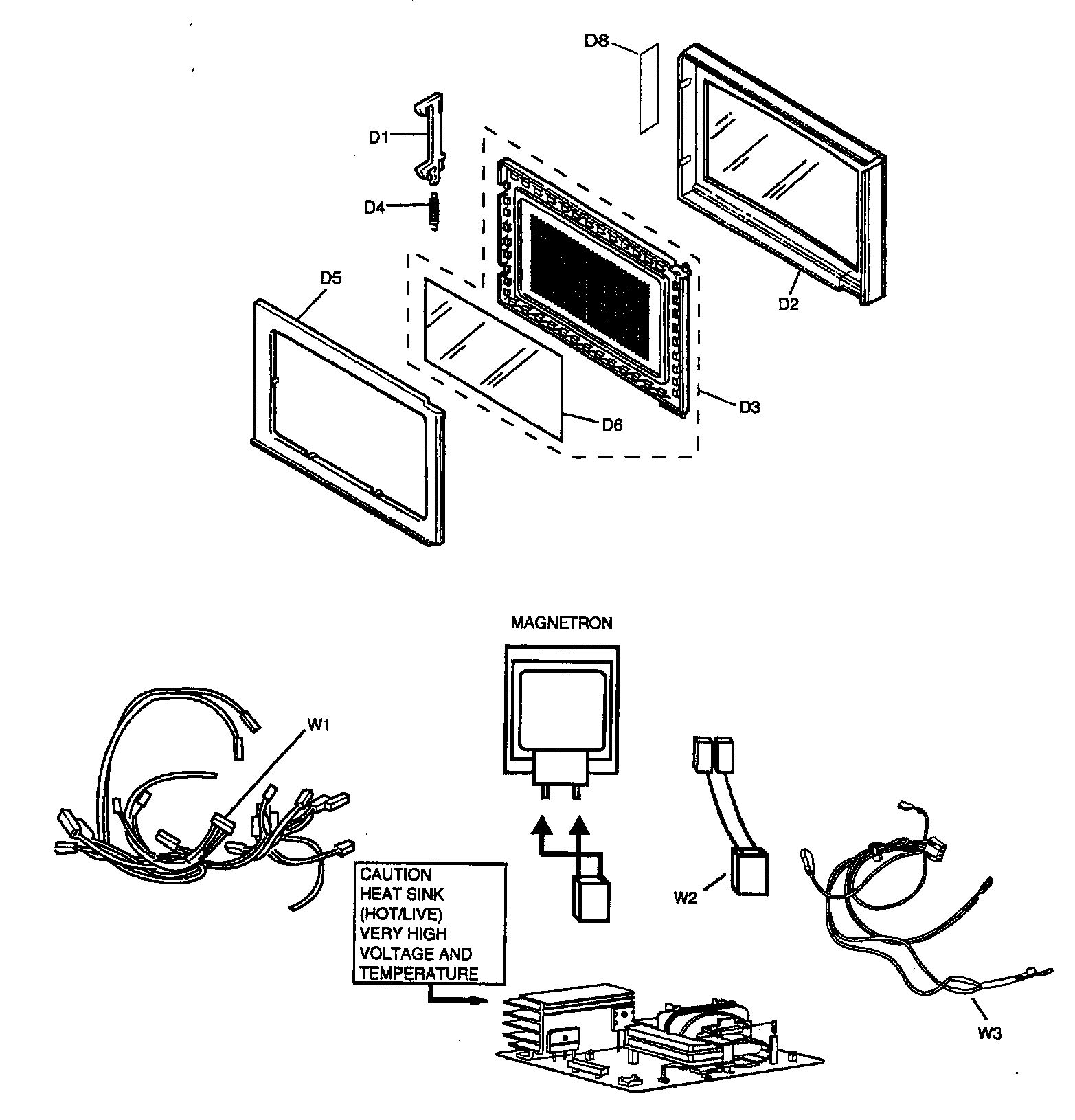 Panasonic NN-SD997S door assy diagram
