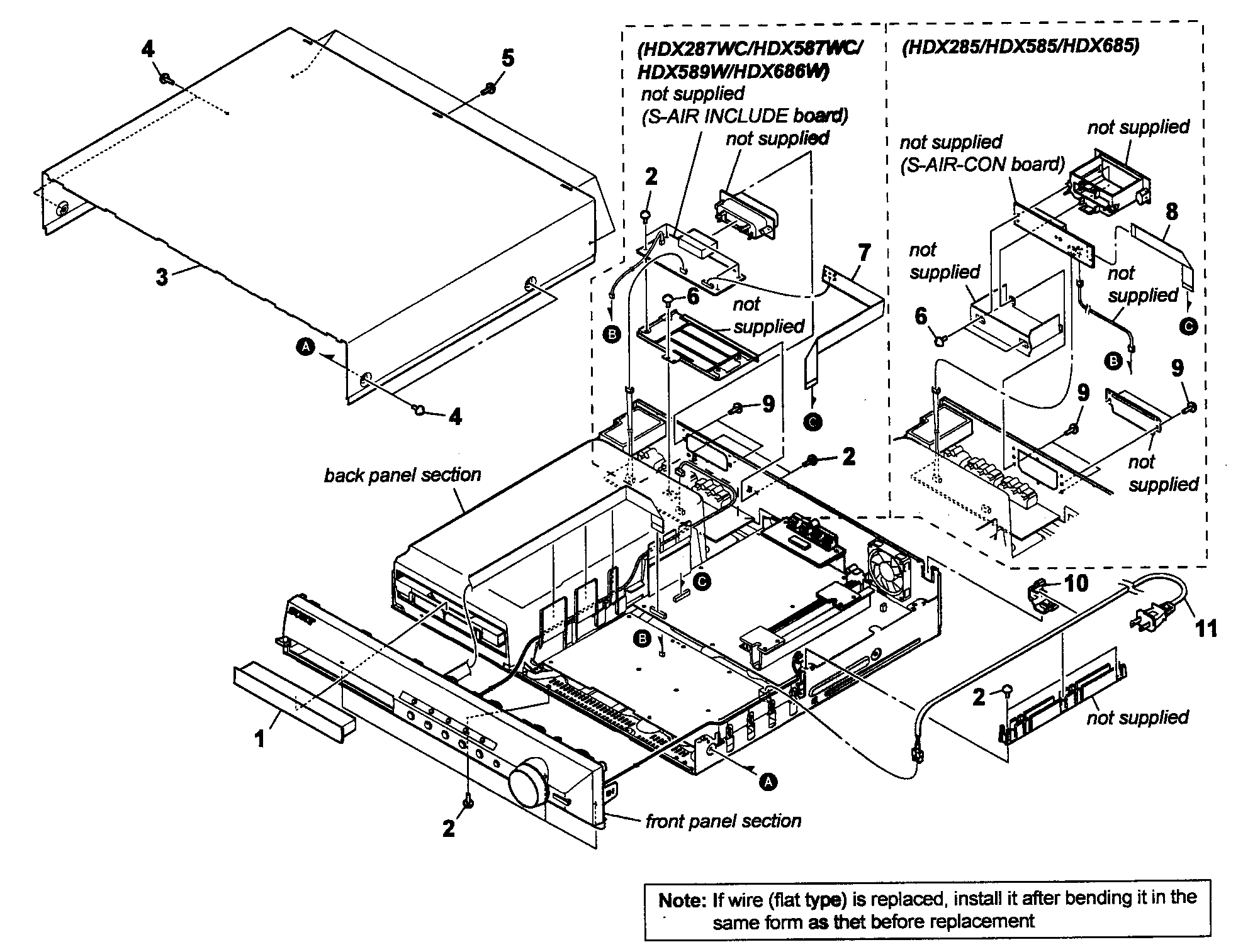 Sony DAV-HDX285 cabinet assy diagram
