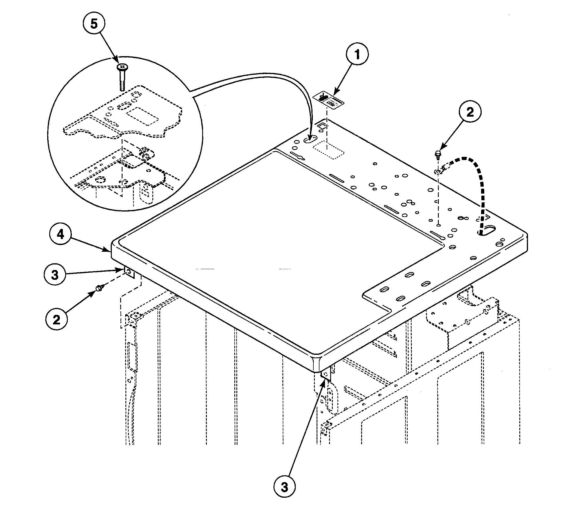 Speed Queen SDEB07QJ cabinet top diagram