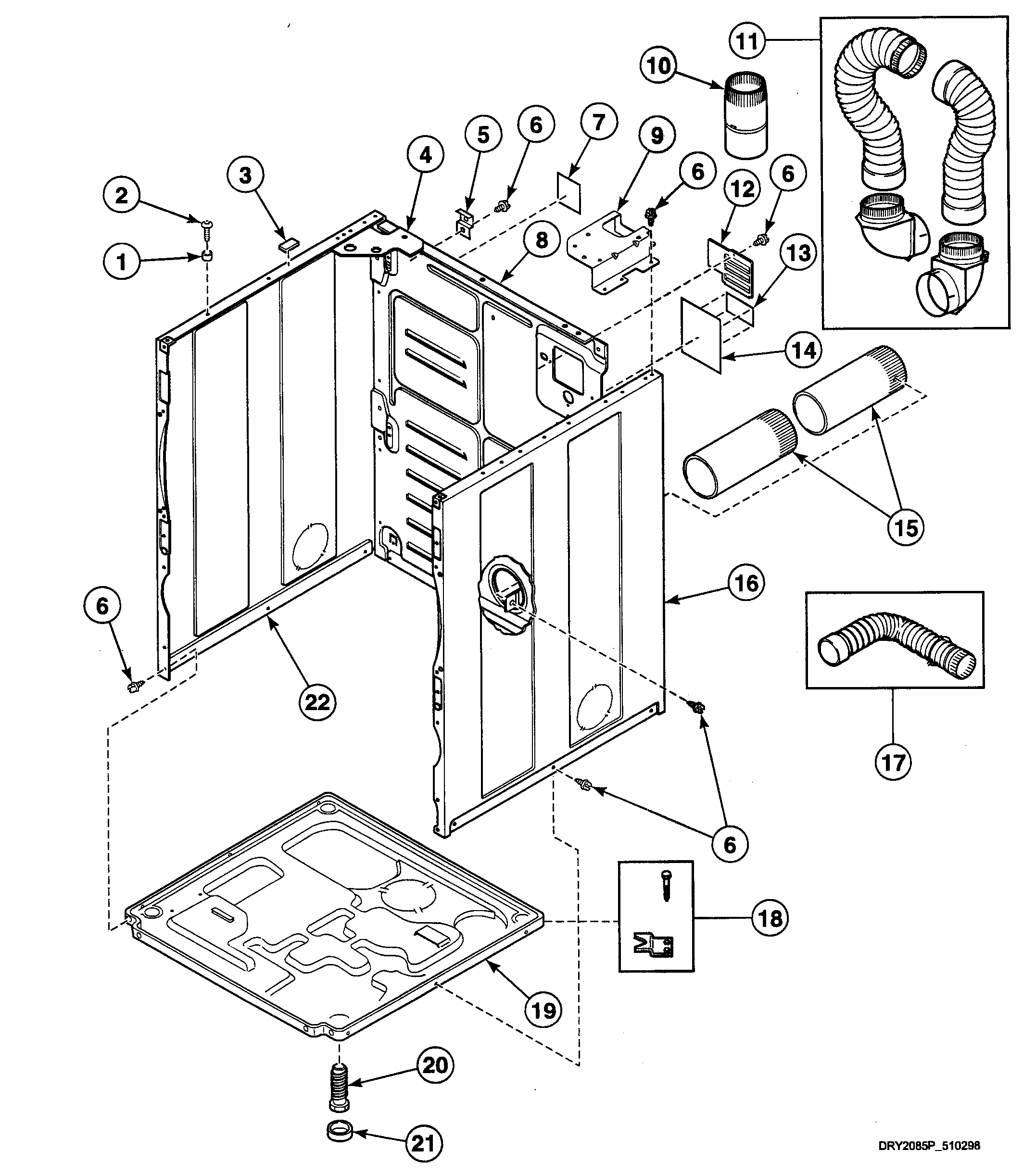 Speed Queen SDEB07QJ cabinet assy diagram