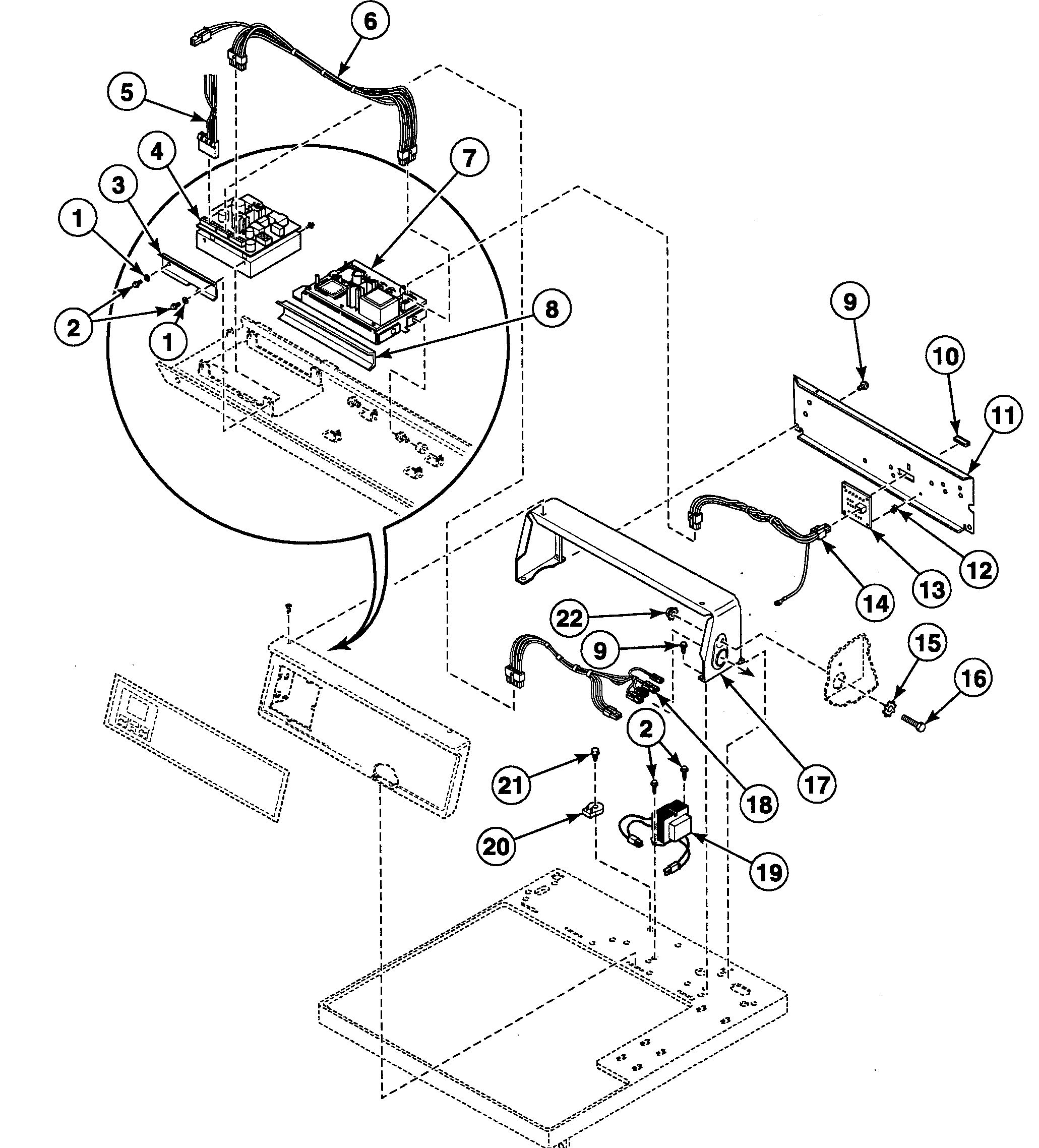 Speed Queen SDEB07QJ1500 control assy diagram