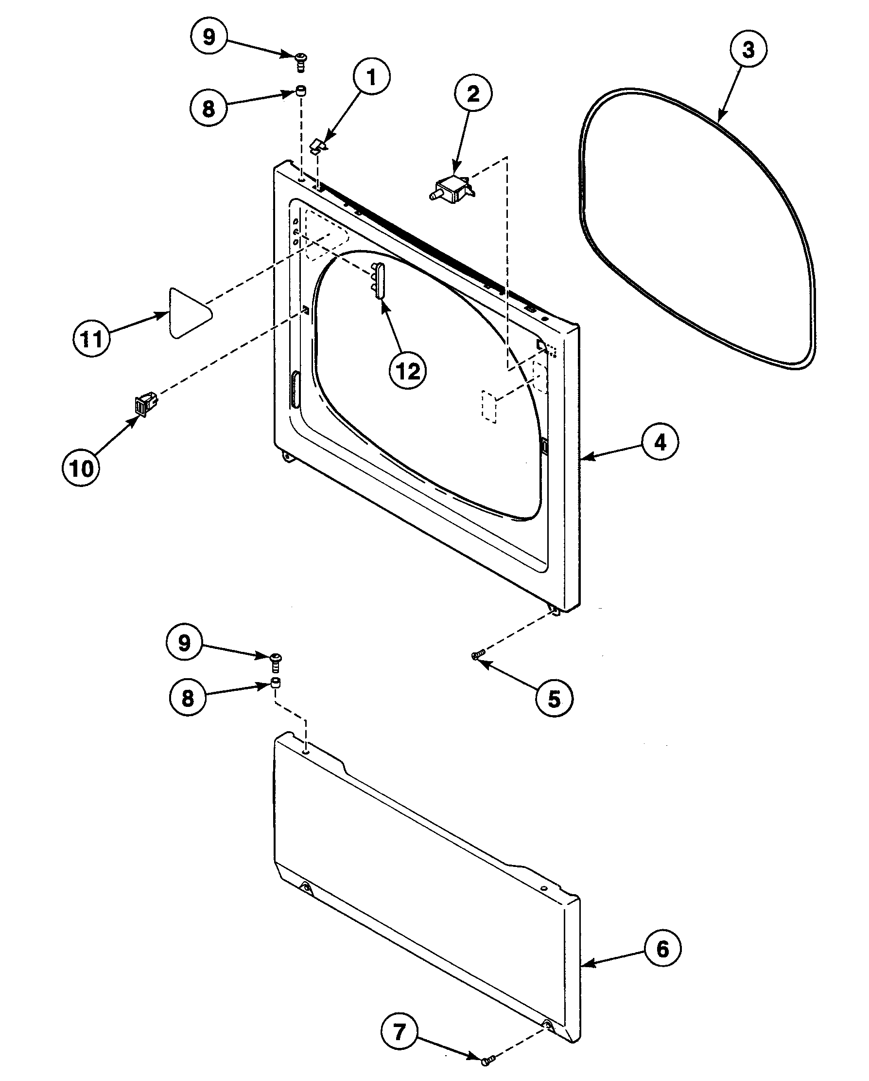 Speed Queen SDEB07QJ1500 front panel diagram