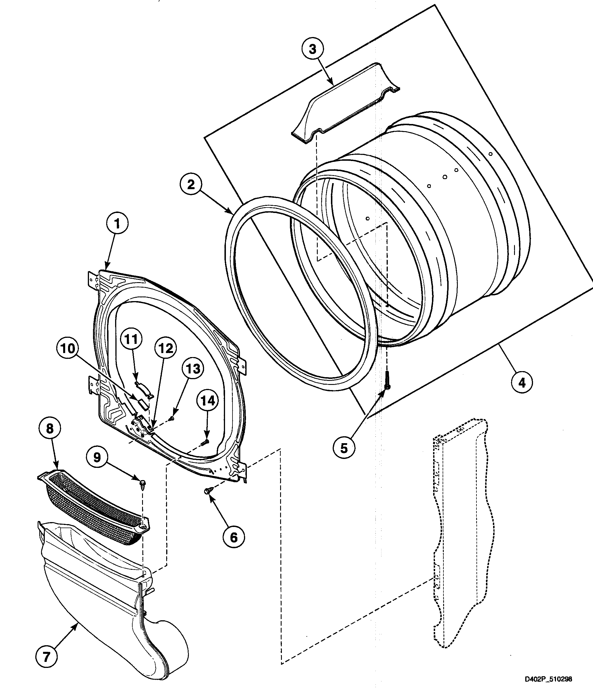Speed Queen SDEB07QJ1500 cylinder diagram