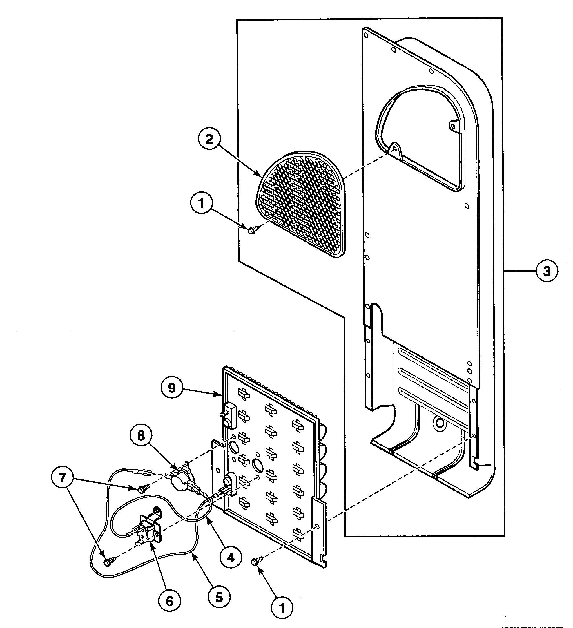 Speed Queen SDEB07QJ1500 heater asy diagram