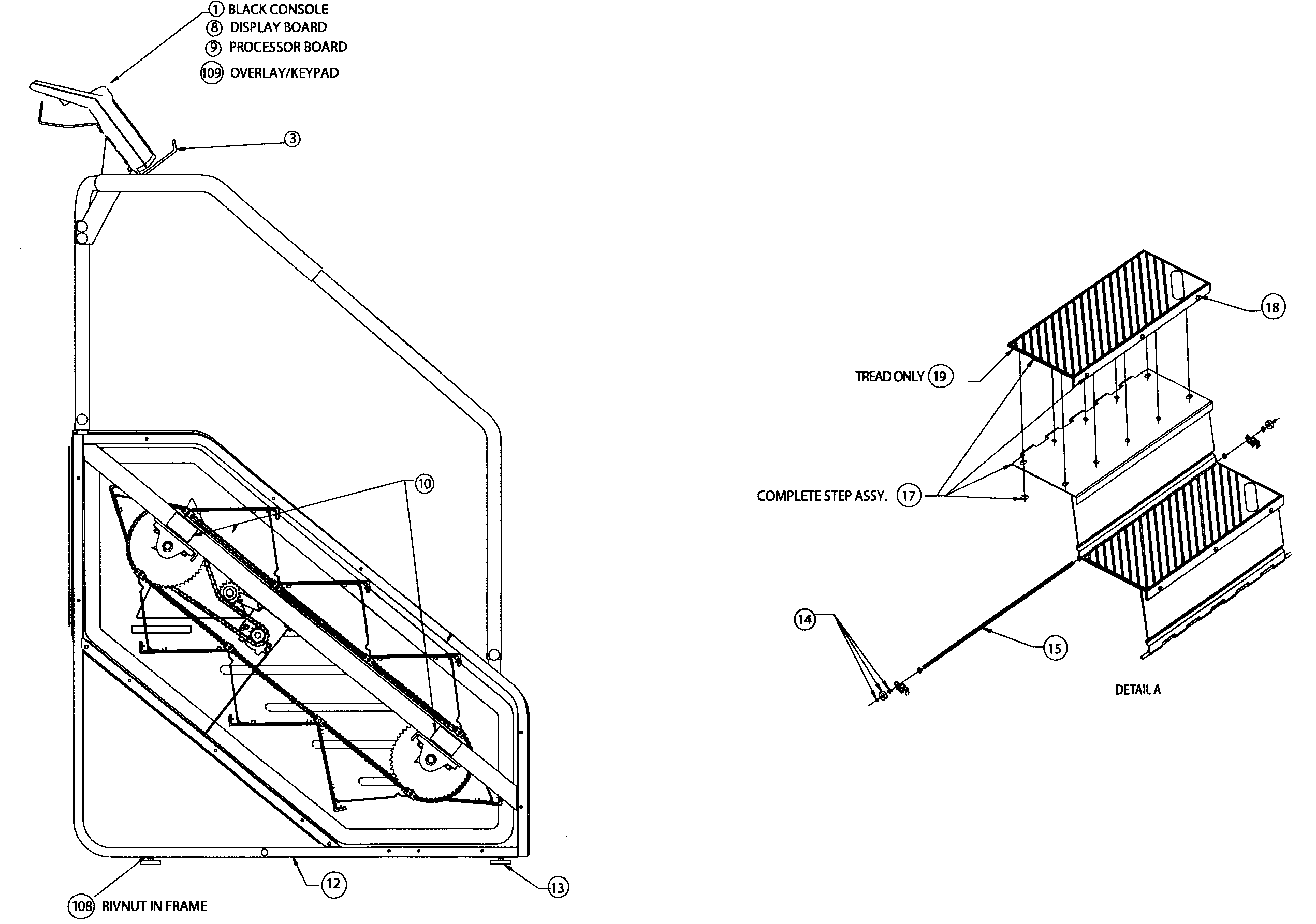 StairMaster 7000PTBLACK steps assy diagram