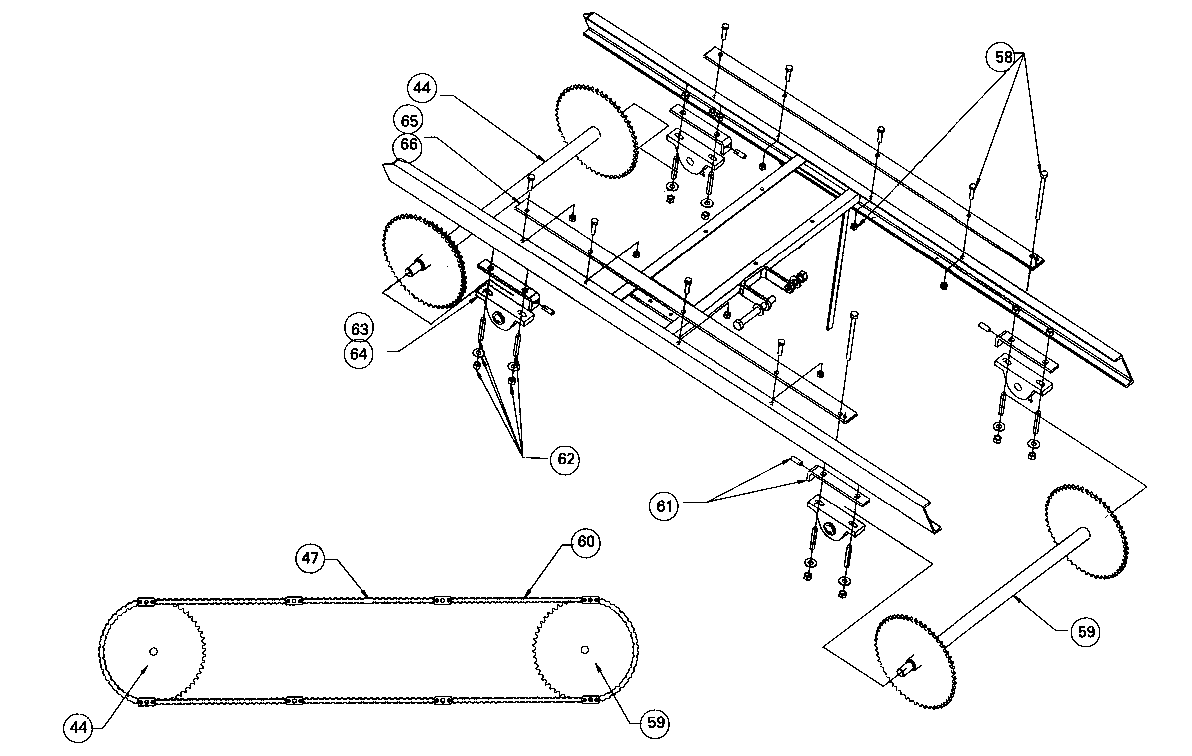StairMaster 7000PTBLACK sprocket assy diagram