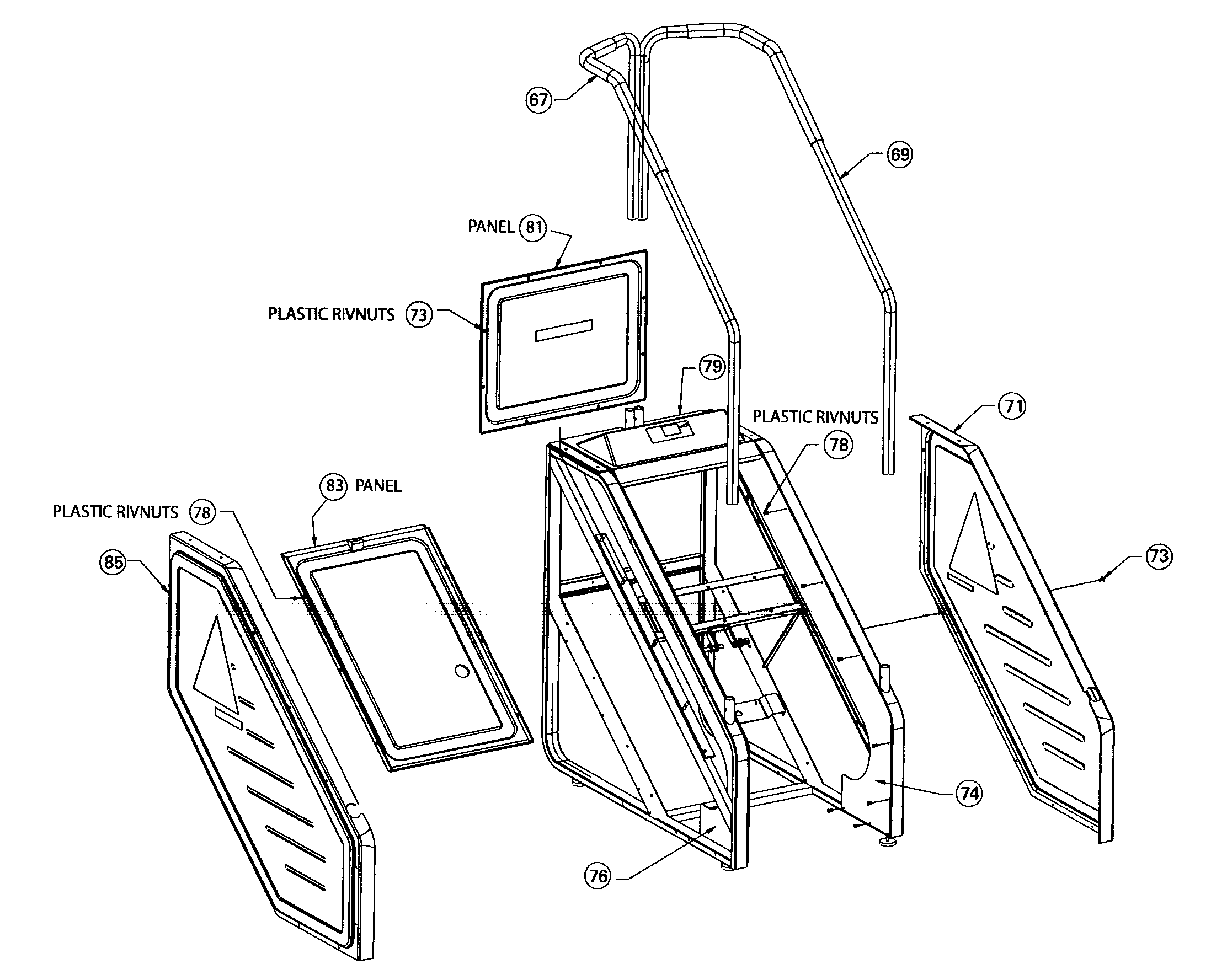 StairMaster 7000PTBLACK cabinet assy diagram