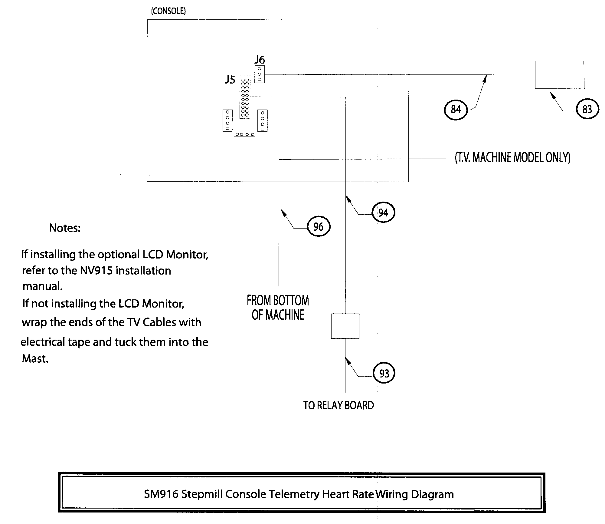 StairMaster SM916 sensoe wiring diagram