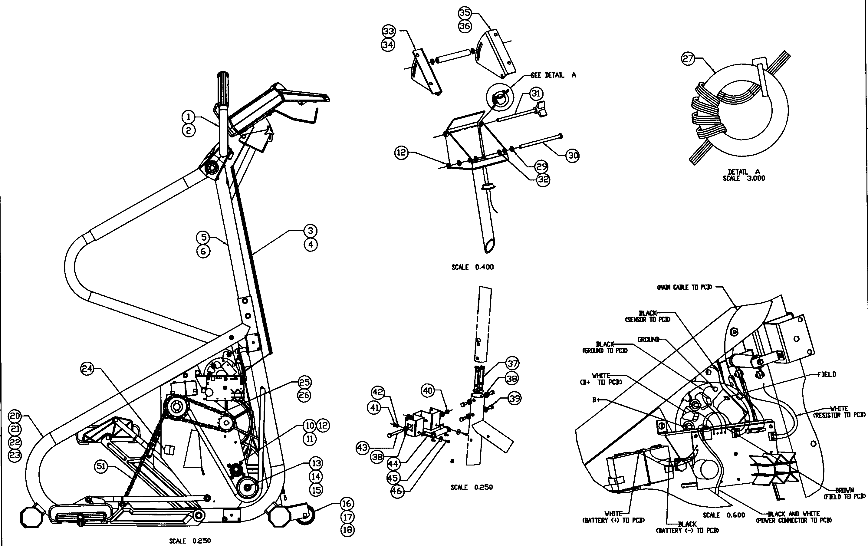 StairMaster 4600CL frame 1 assy diagram