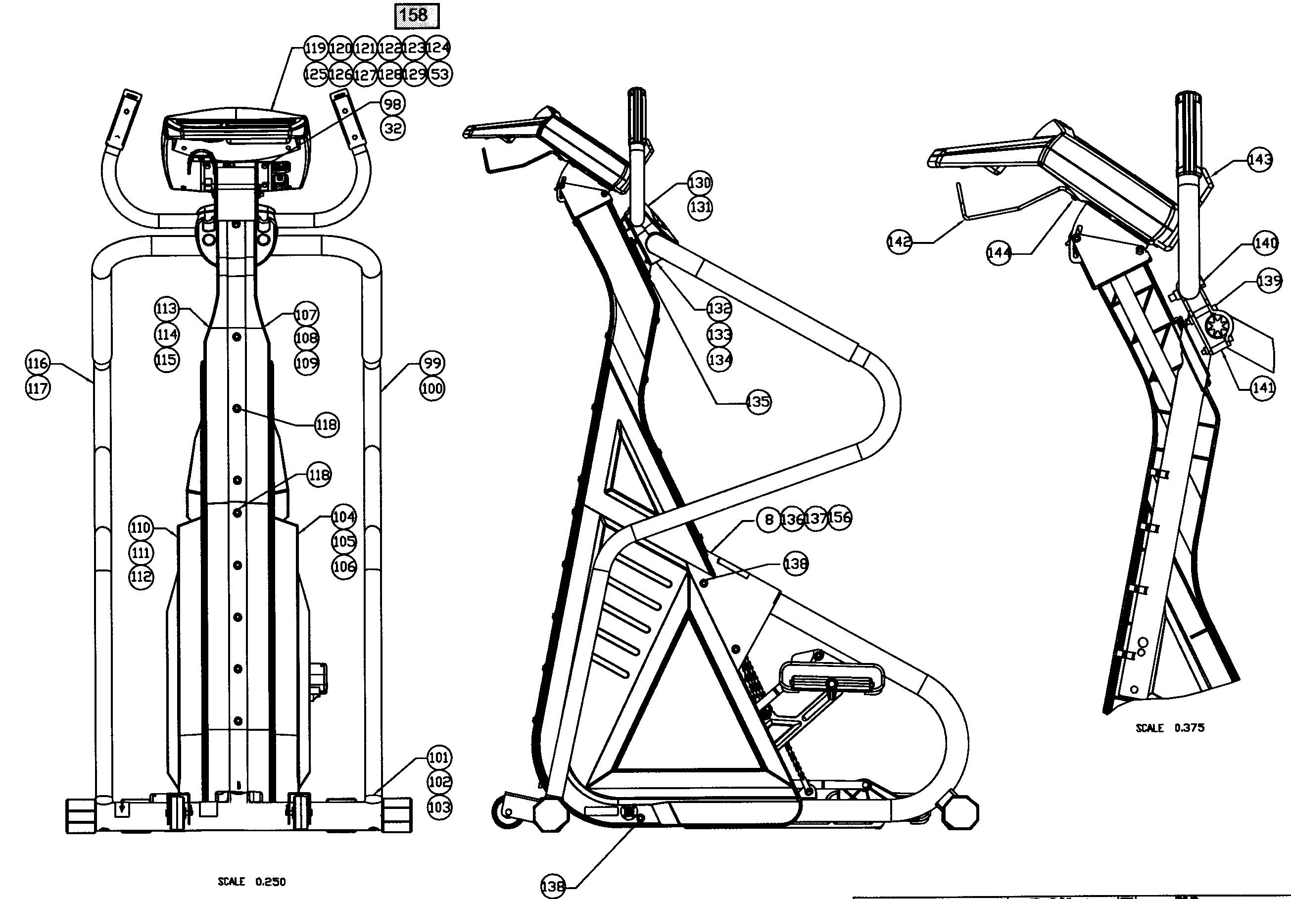 StairMaster 4600CLSILVER frame 2 assy diagram