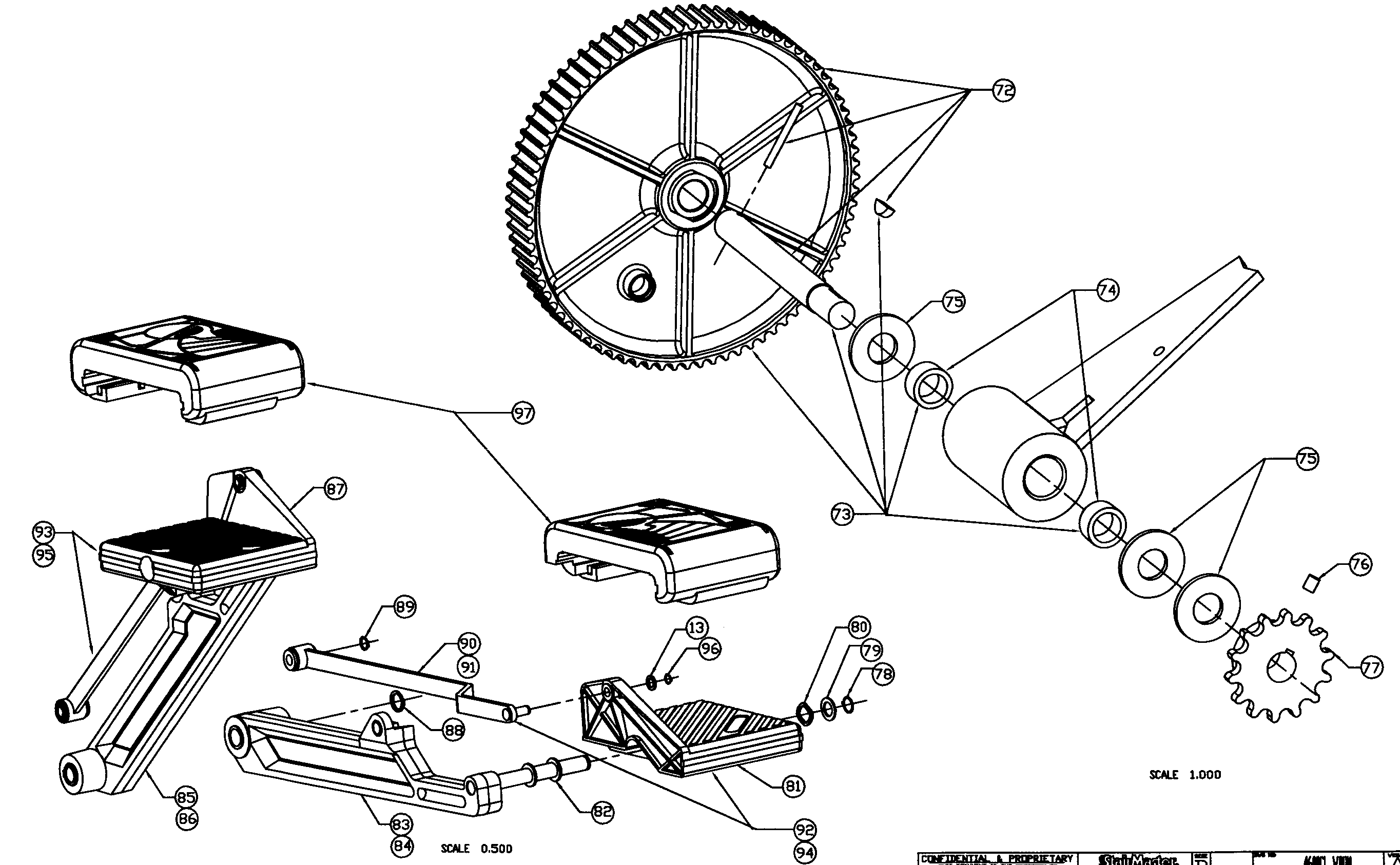StairMaster 4600CLSILVER pedals assy diagram