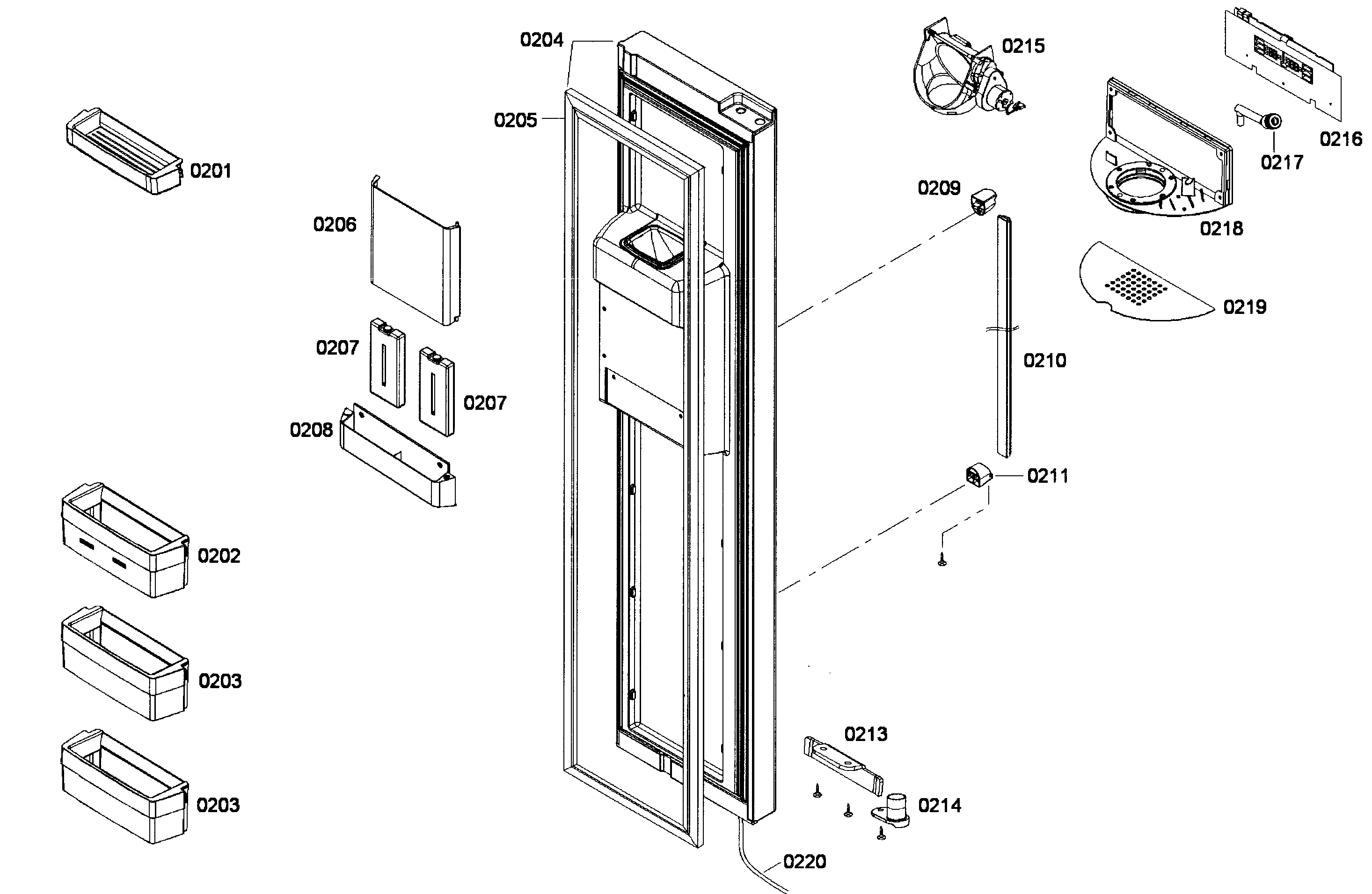 Bosch B22CS50SNS/01 freezer door diagram