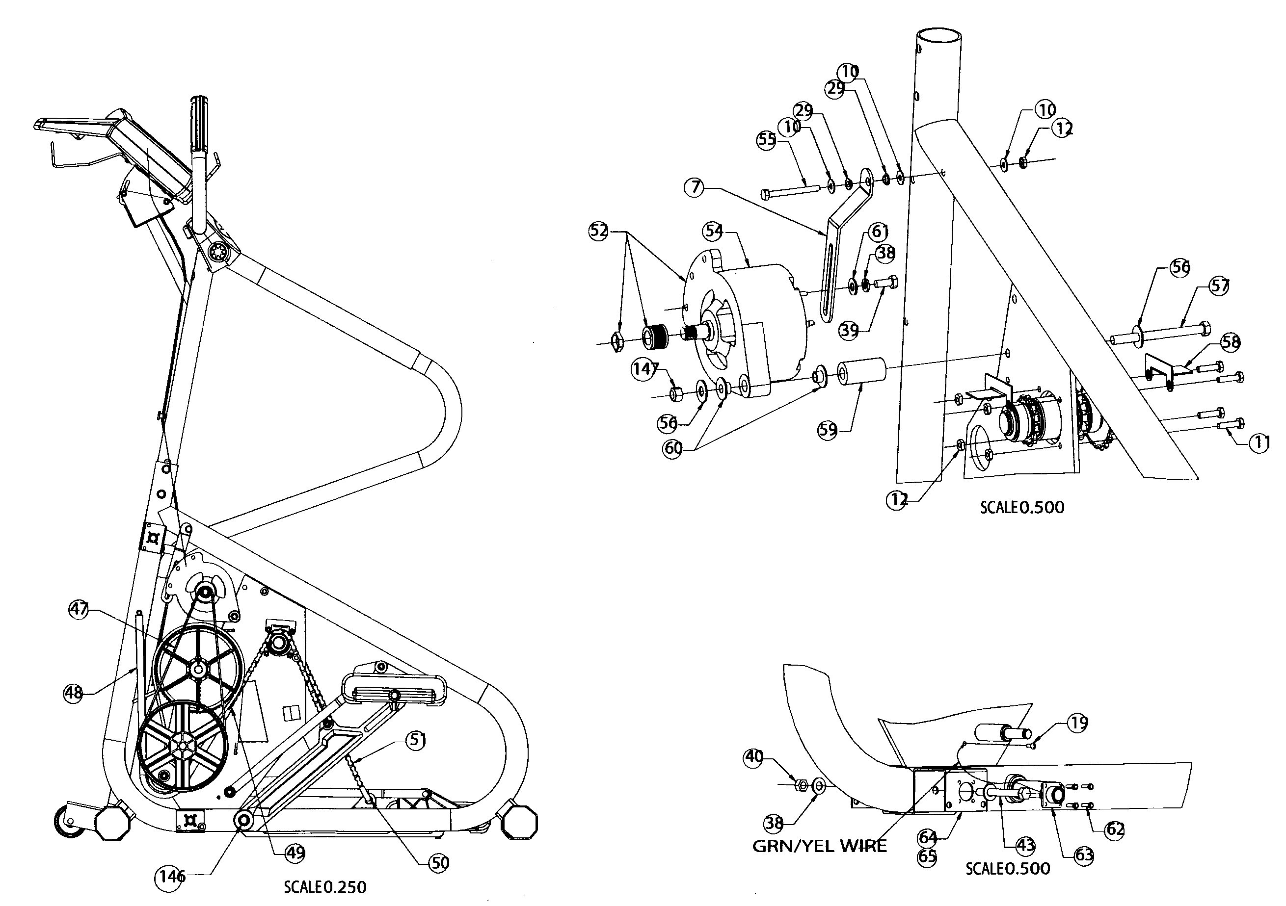 StairMaster 4600PT motor assy diagram