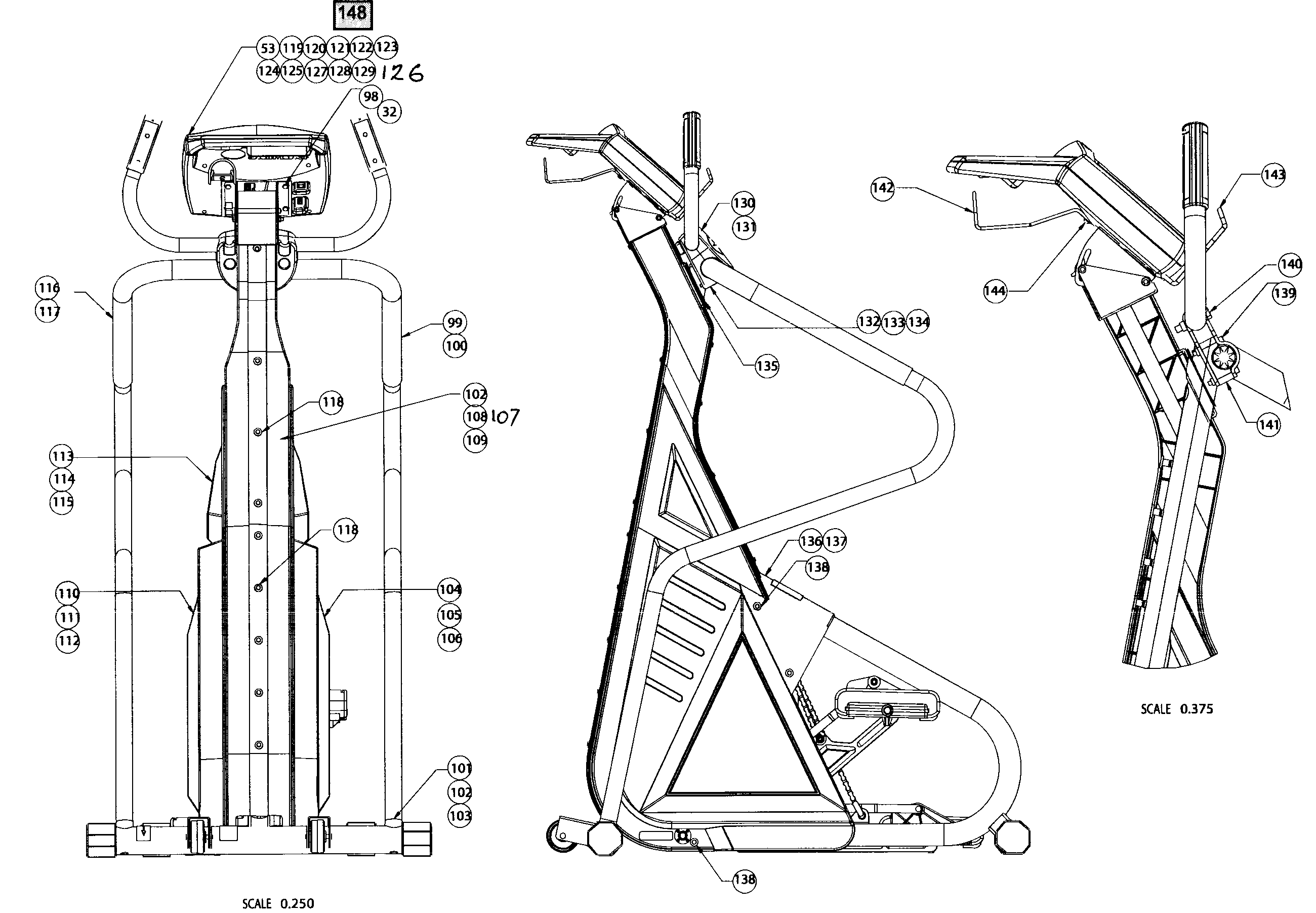 StairMaster 4600PT controls assy diagram