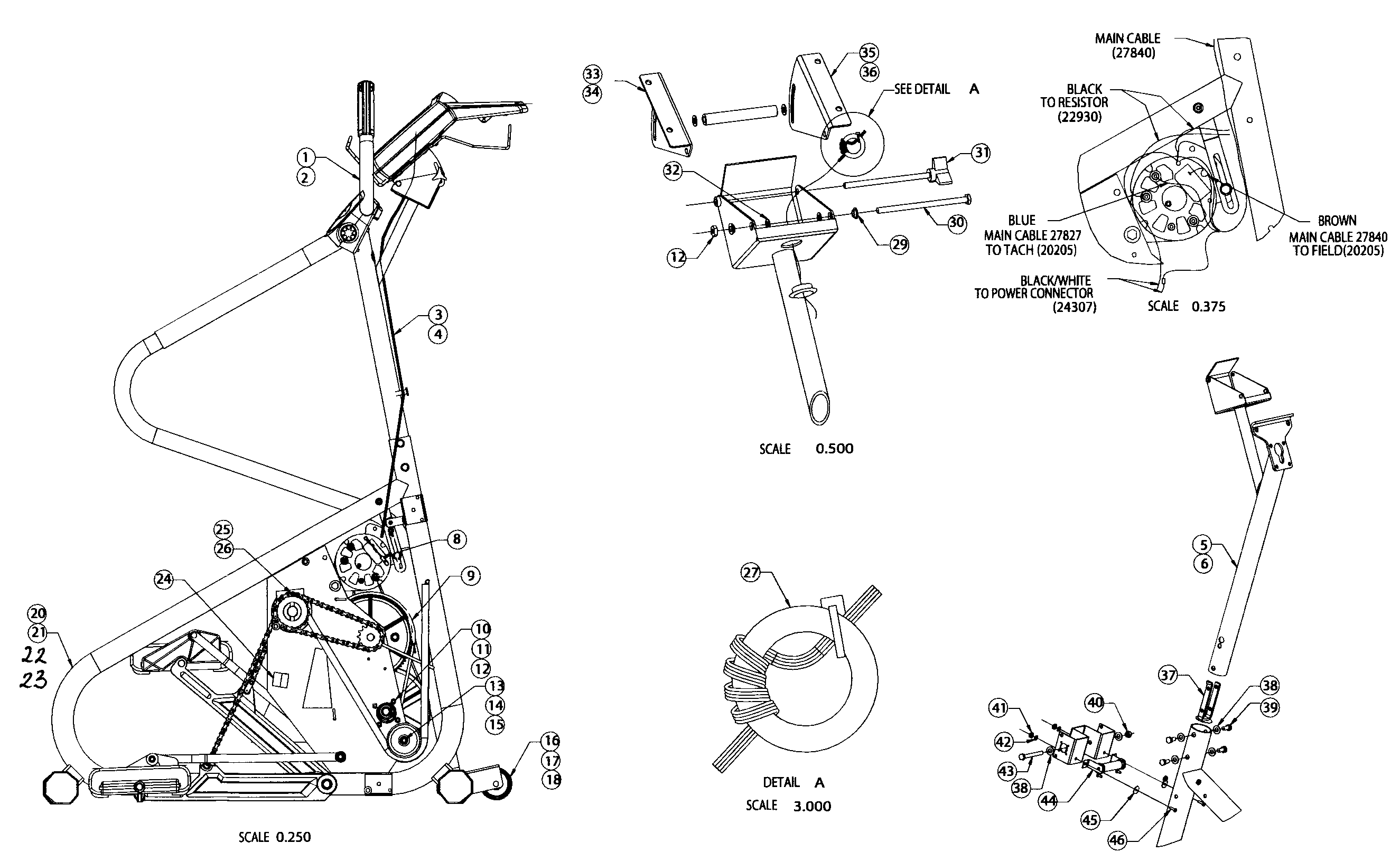 StairMaster 4600PTSILVER frame assy diagram