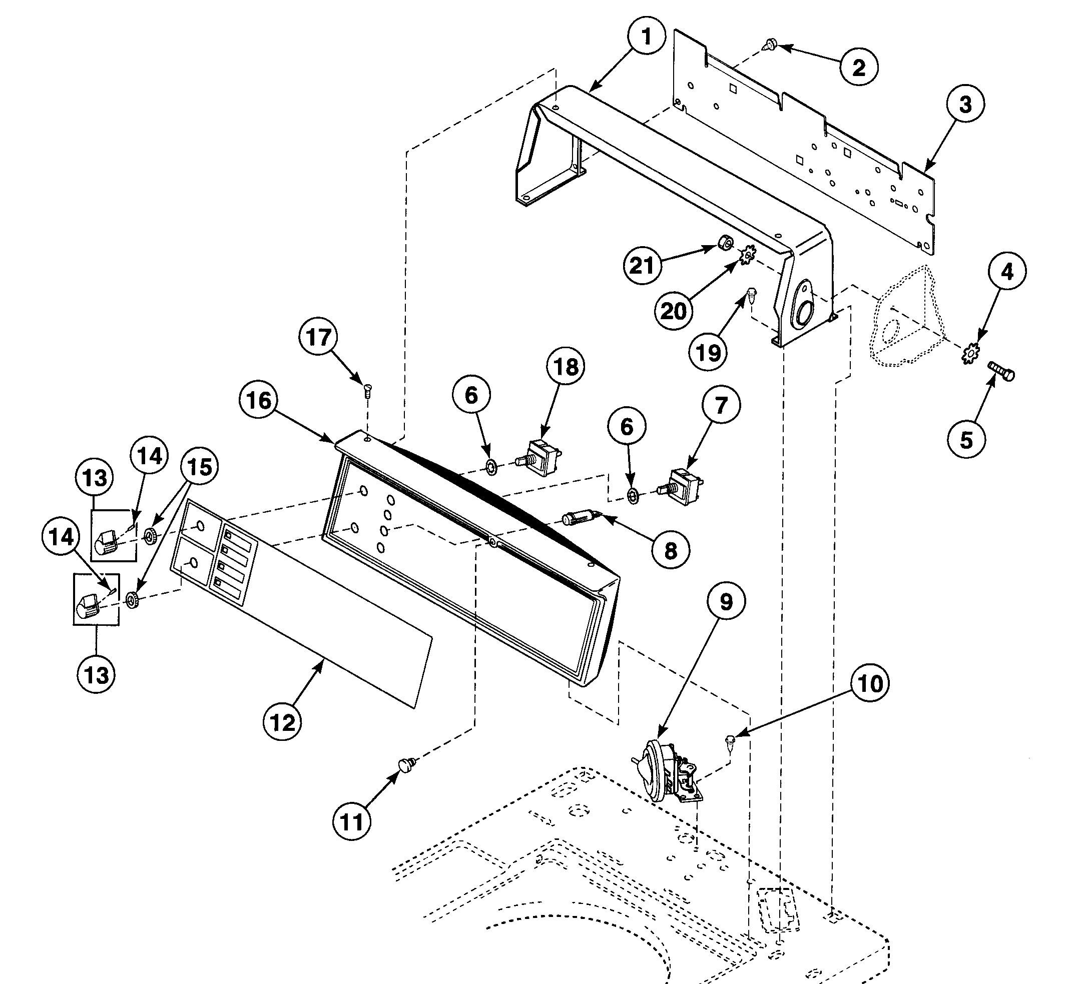 Speed Queen SWT321LA control panel diagram