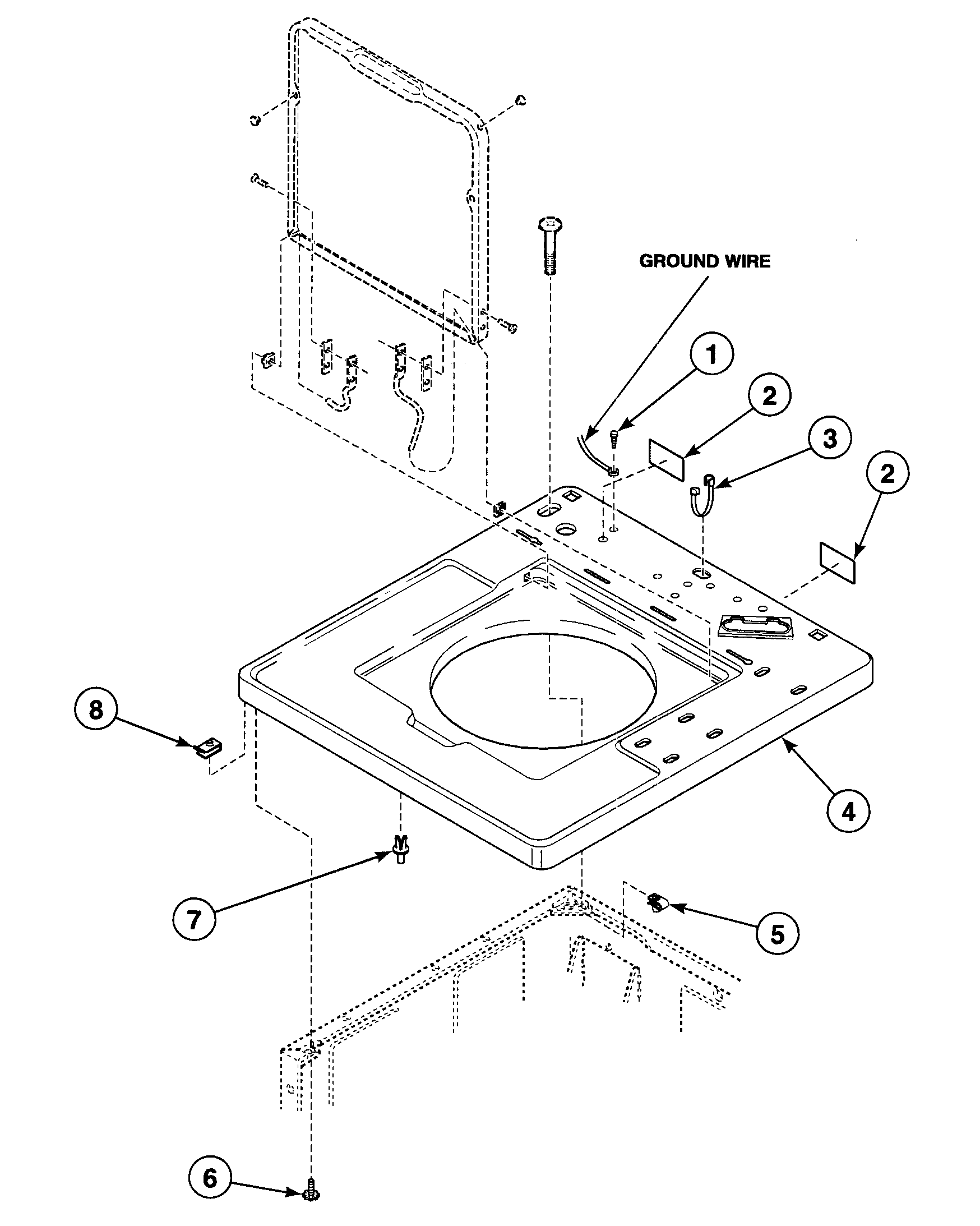 Speed Queen SWT321LA cabinet top diagram