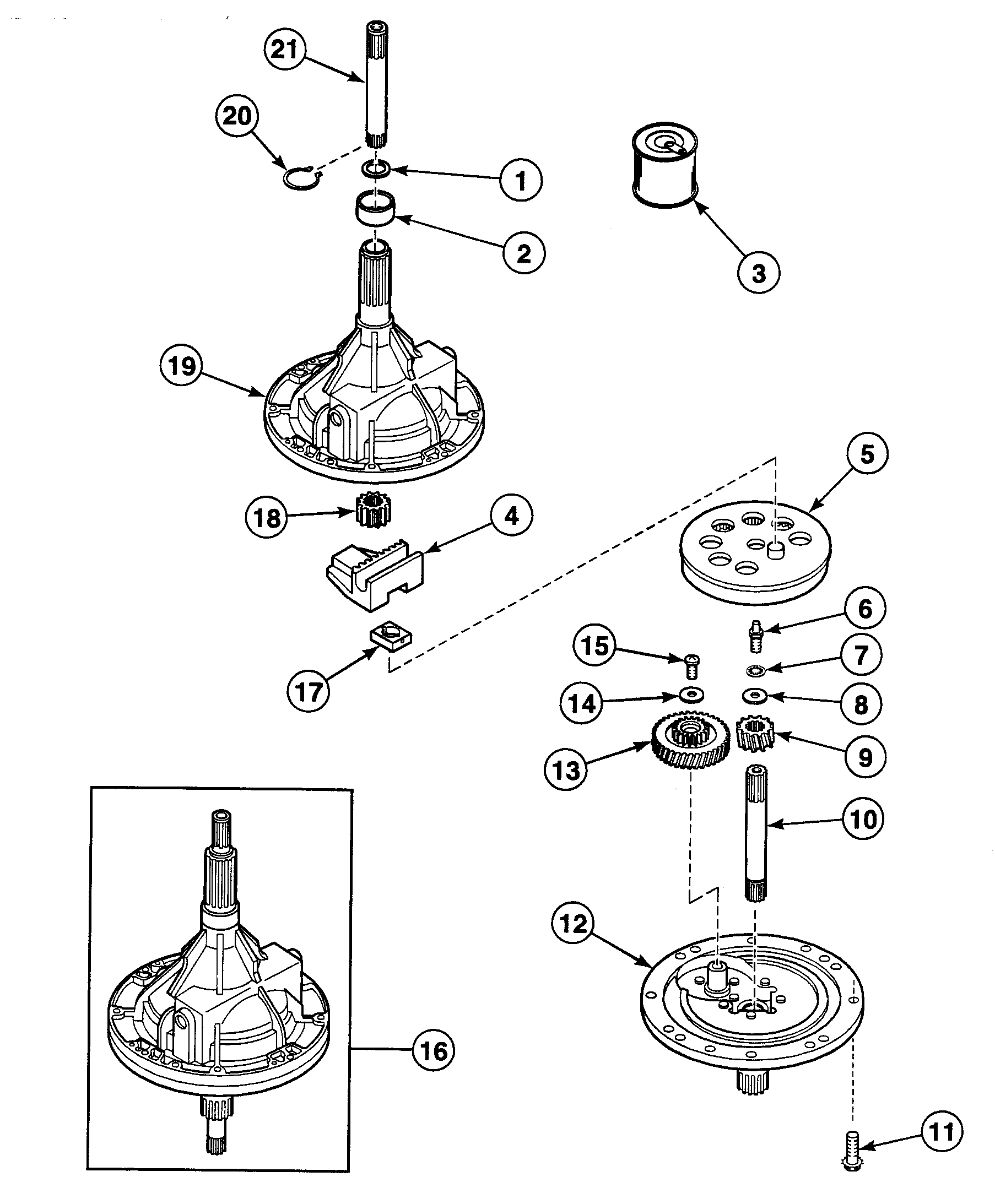 Speed Queen SWT321LA transmission diagram
