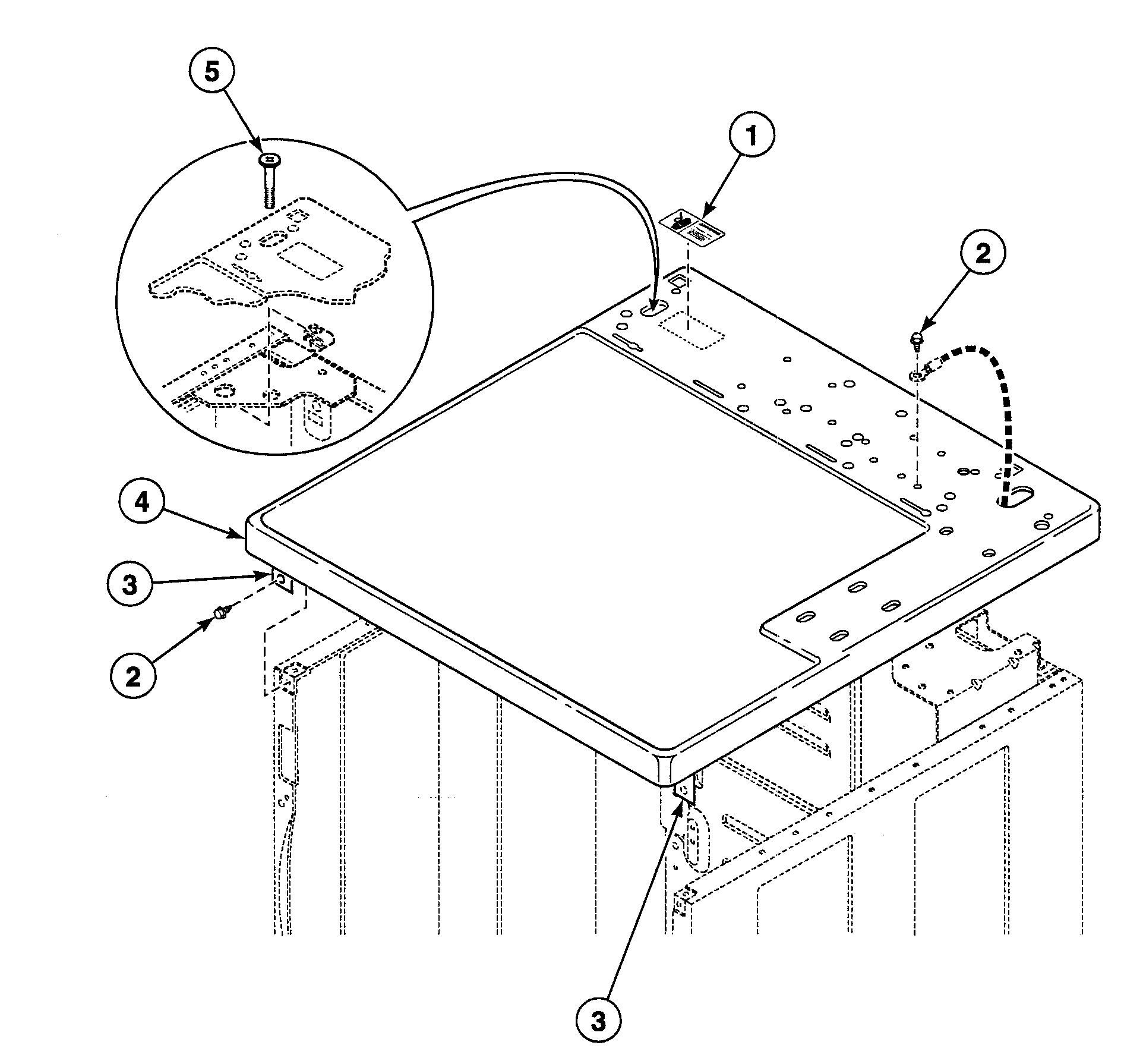 Speed Queen SDEF07QJ1500 cabinet top diagram
