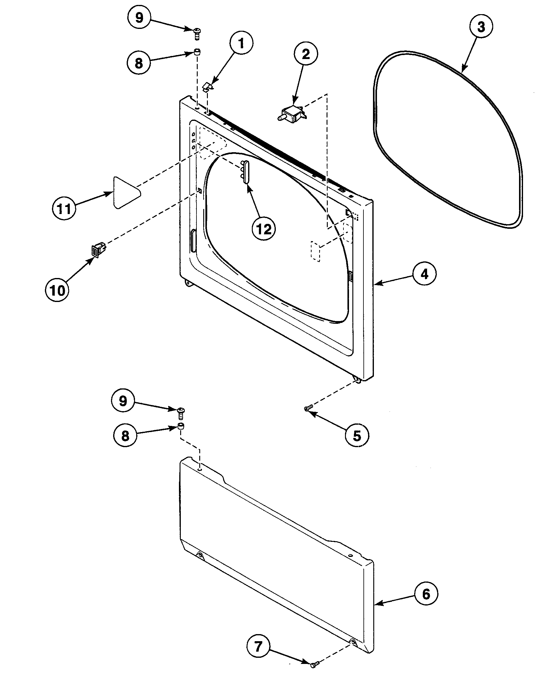 Speed Queen SDEF07QJ1500 front panel diagram