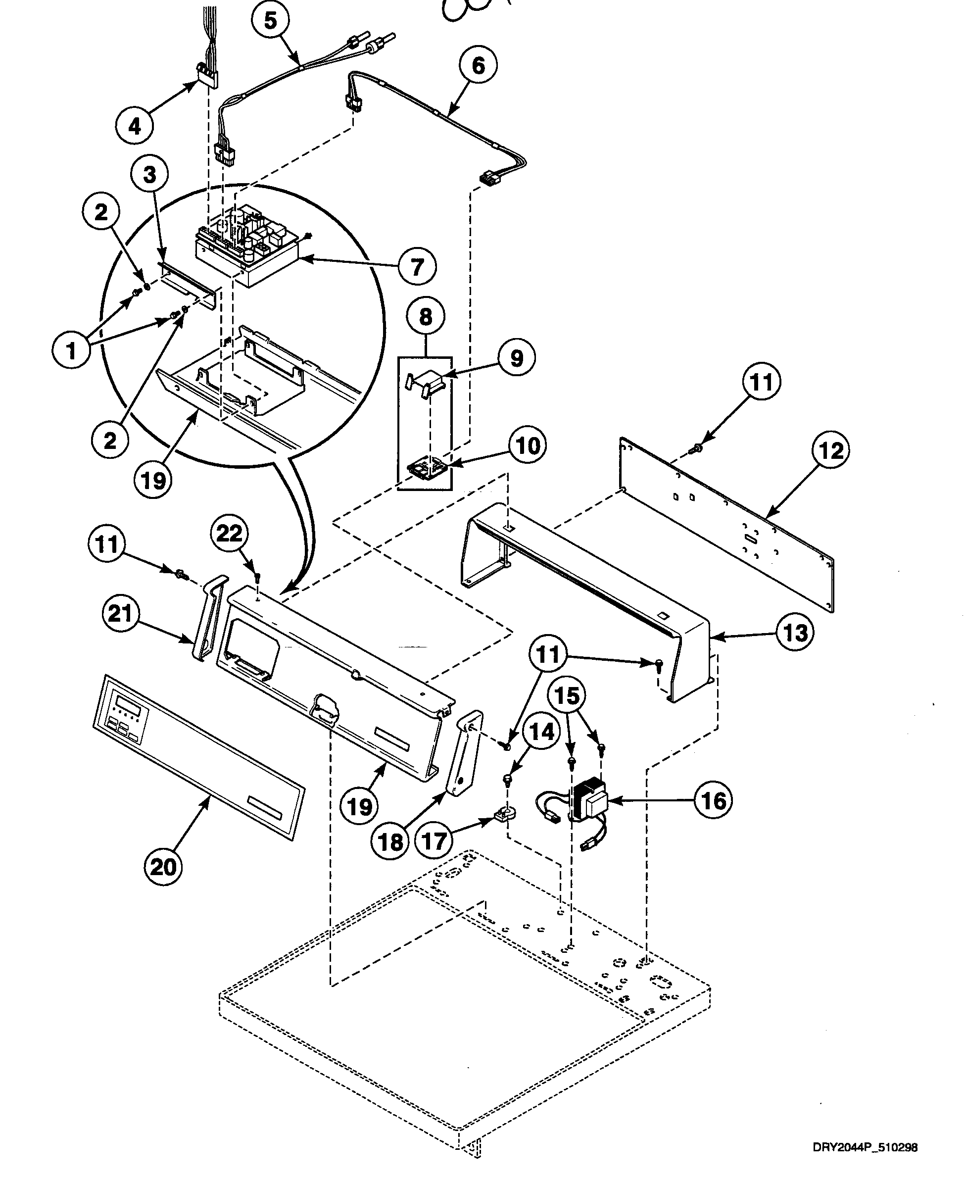 Speed Queen SDEY07LF1500 control panel diagram
