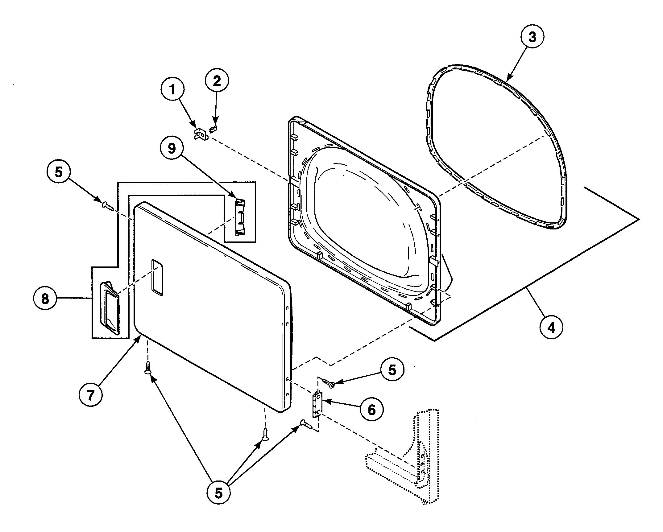 Speed Queen SDEY07QF1500 door assy diagram